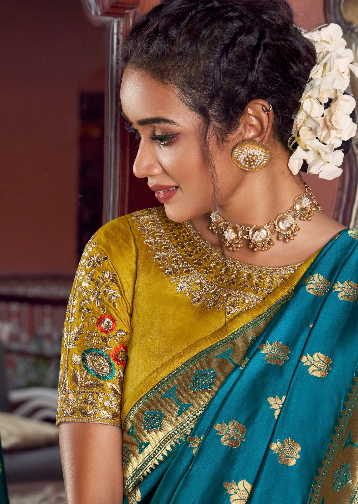 Pure Silk Blue Paithani Saree with Two Blouses