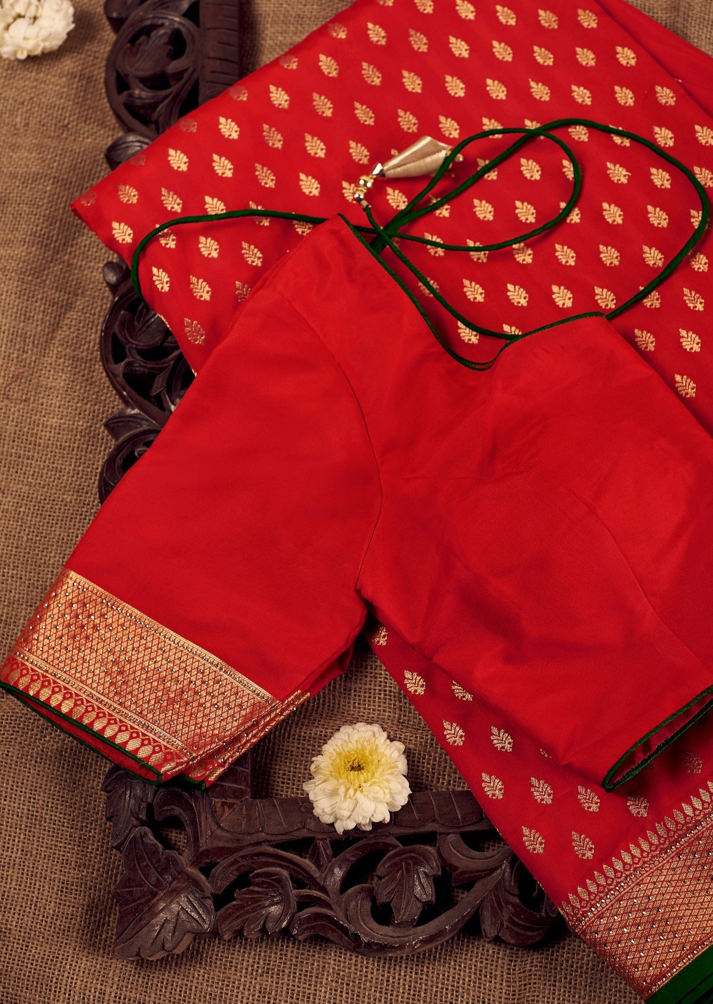 Pure Silk Red Paithani Saree with Two Blouses