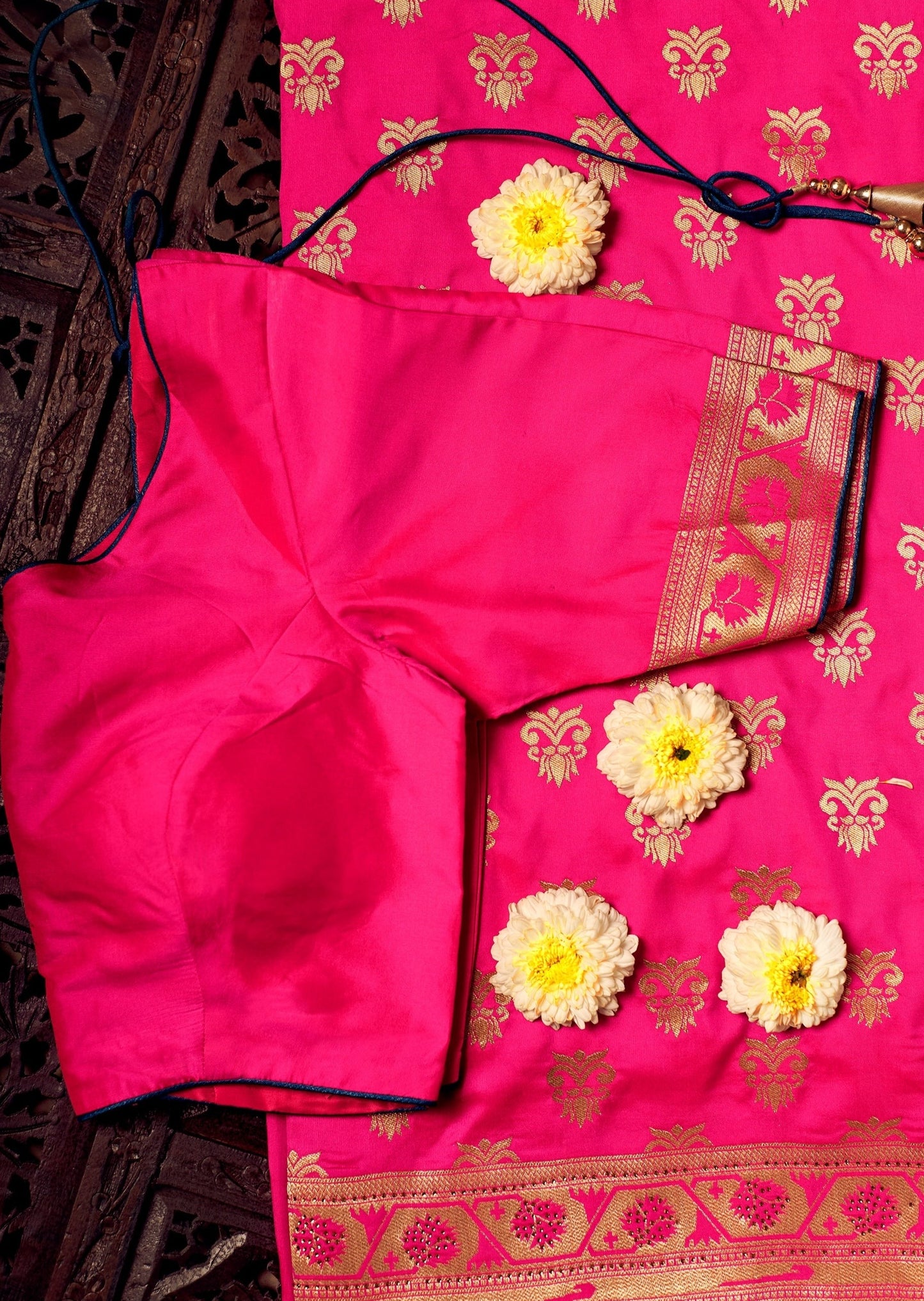 Pure Silk Hot Pink Paithani Saree with Two Blouses