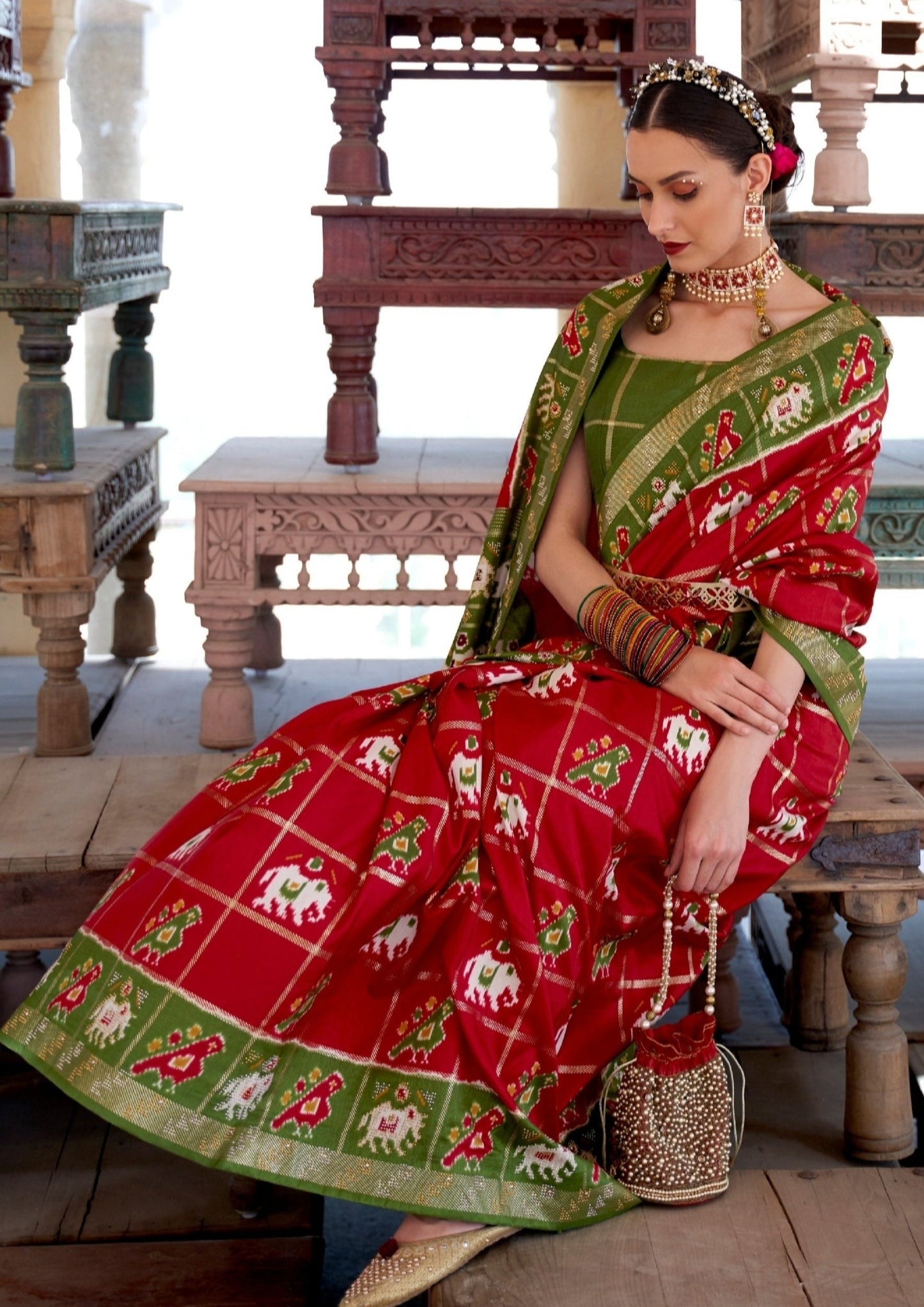 Red Patola Saree