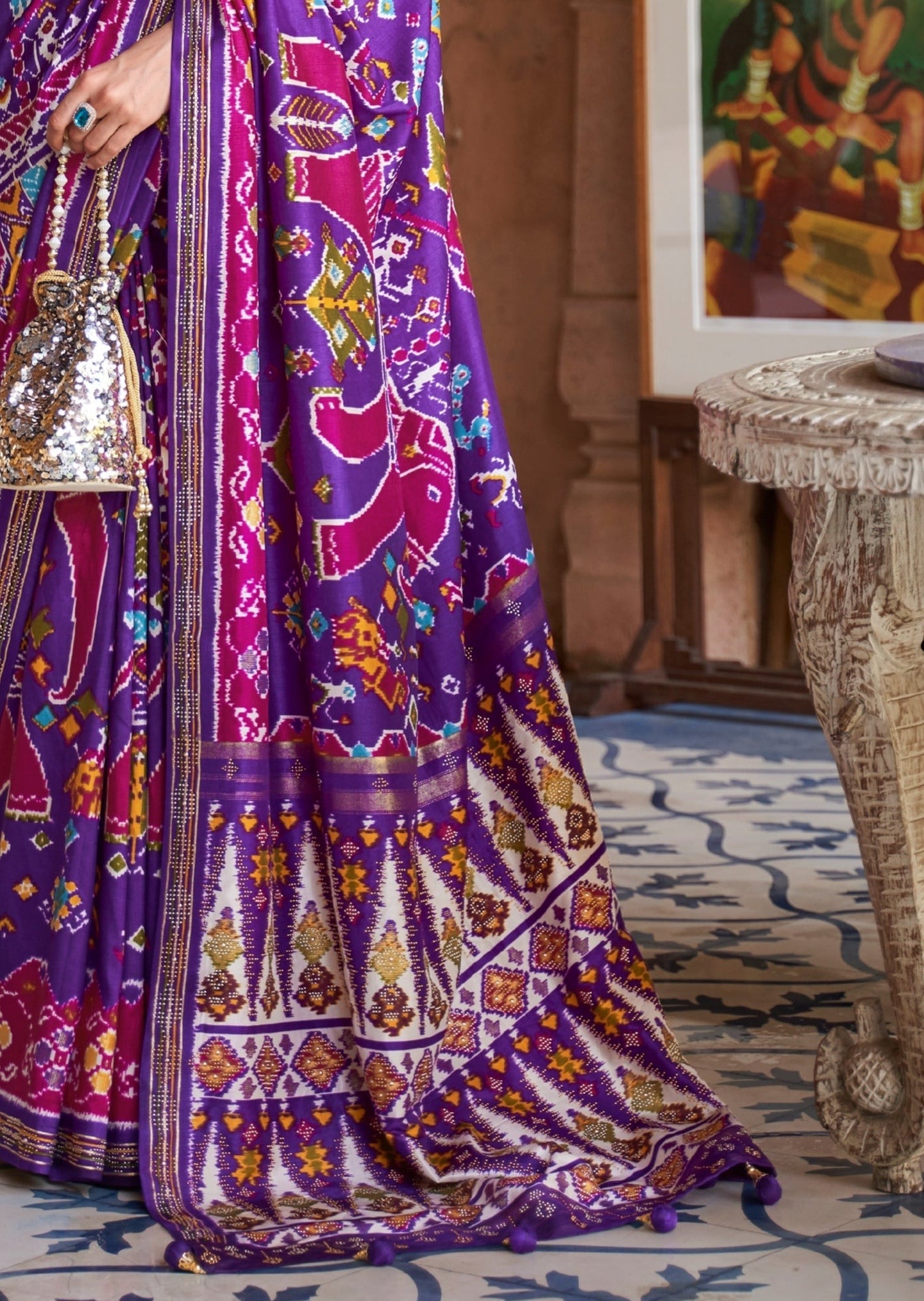 Patola Silk Purple Violet Saree