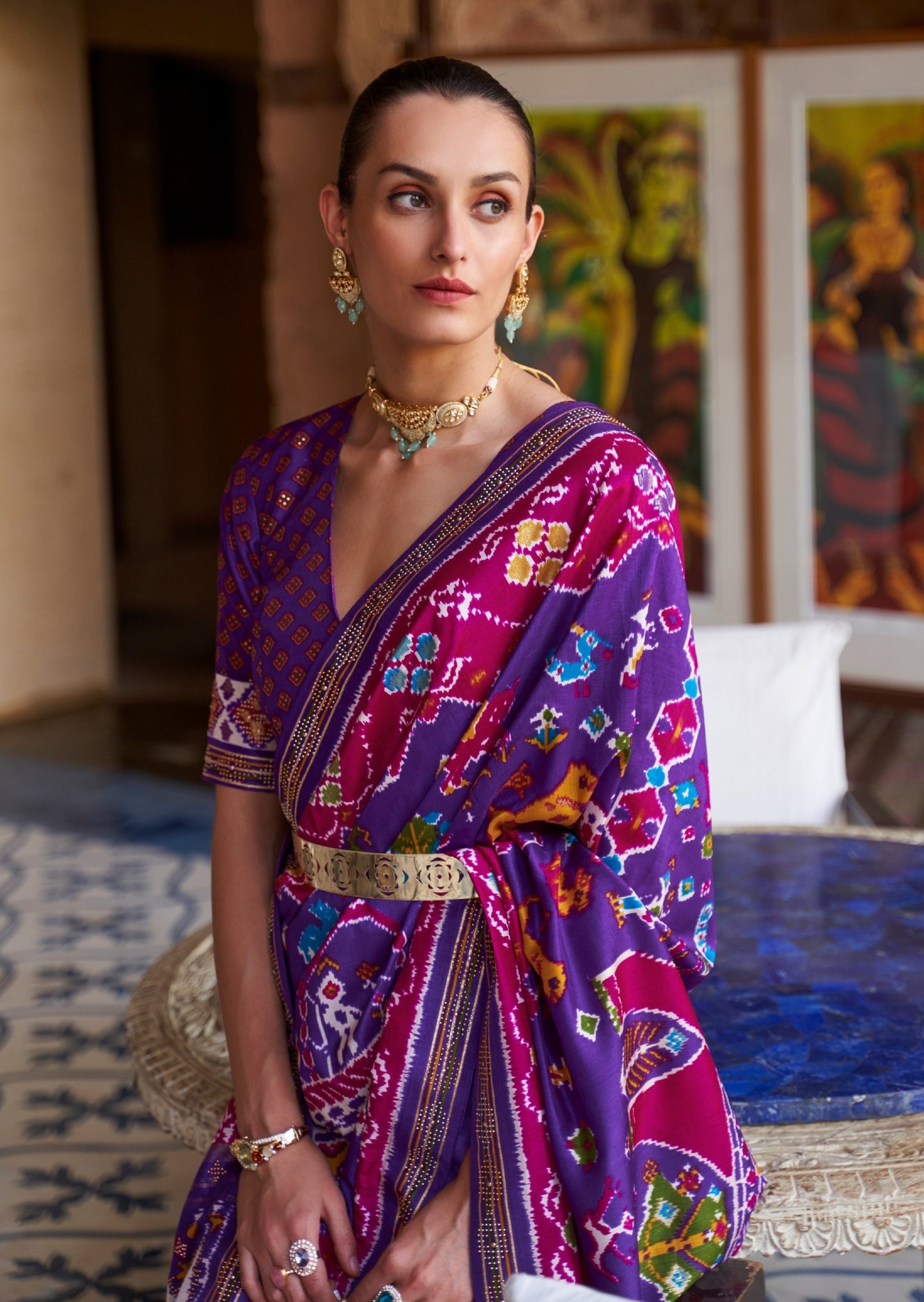 Patola Silk Purple Violet Saree