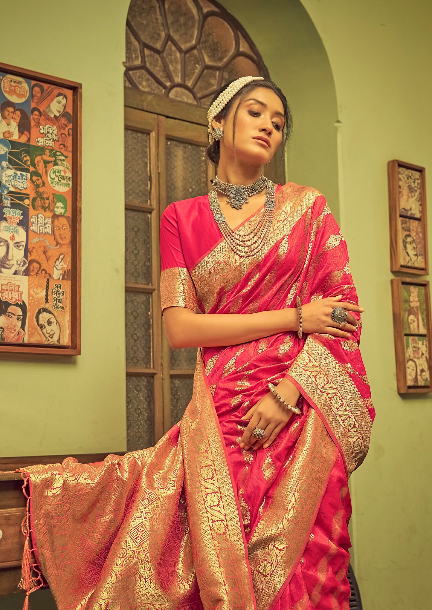 Zari Banarasi Silk Red Bridal Saree