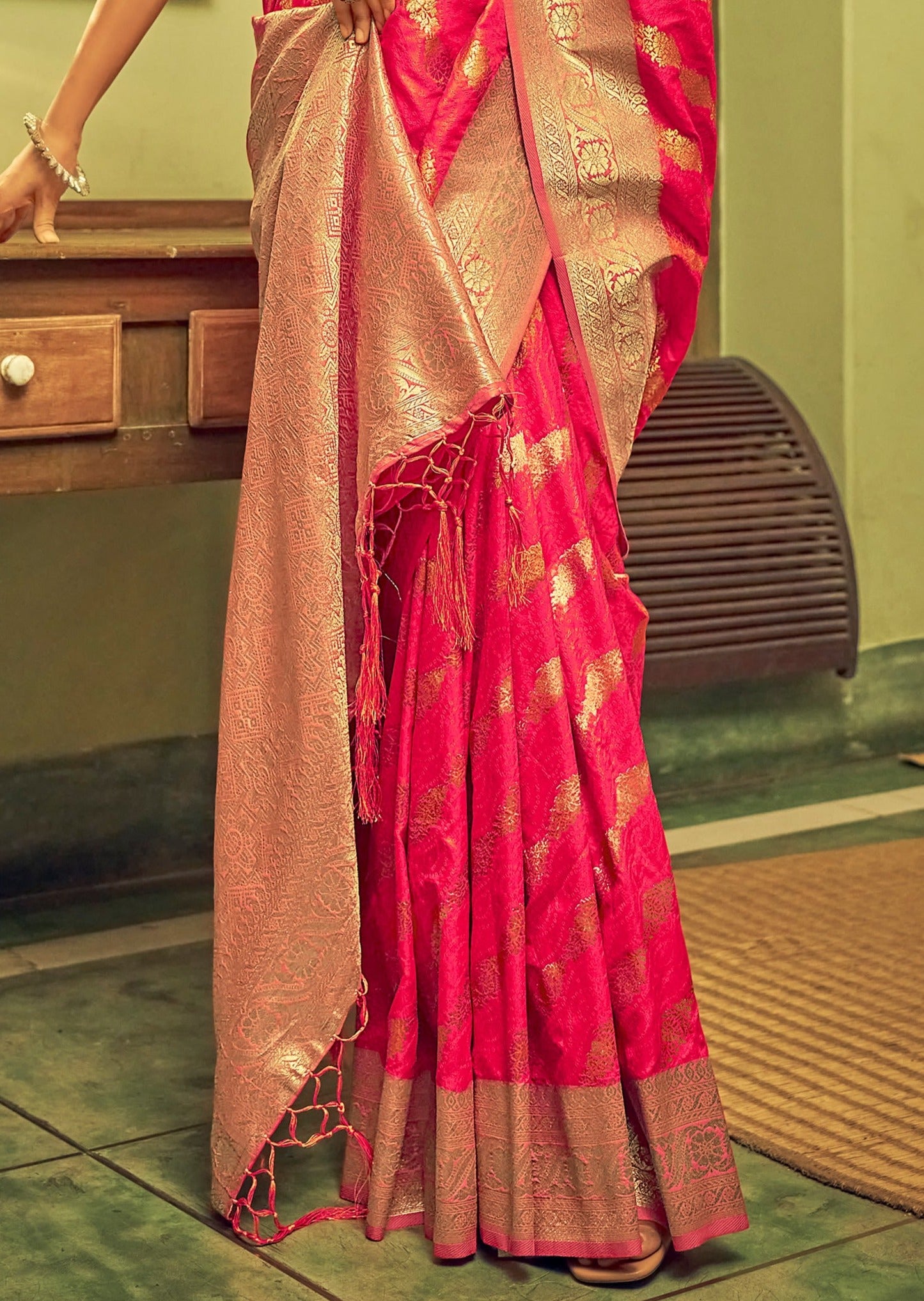 Zari Banarasi Silk Red Bridal Saree