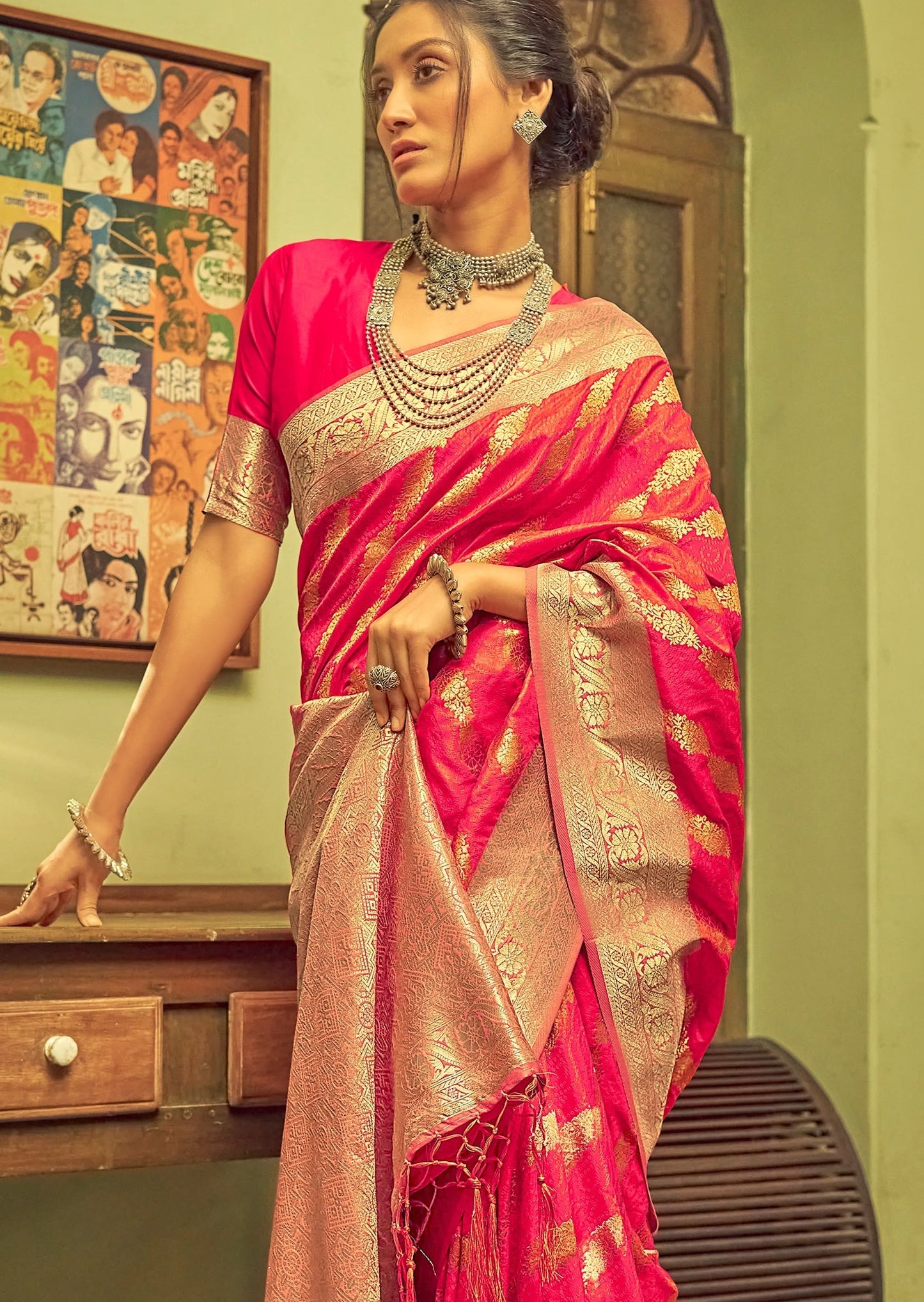 Zari Banarasi Silk Red Bridal Saree