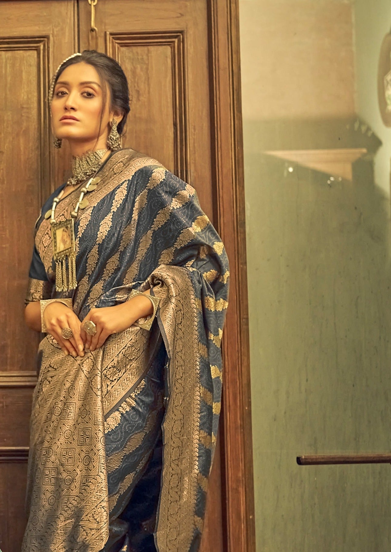 Soft Silk Black Banarasi Saree