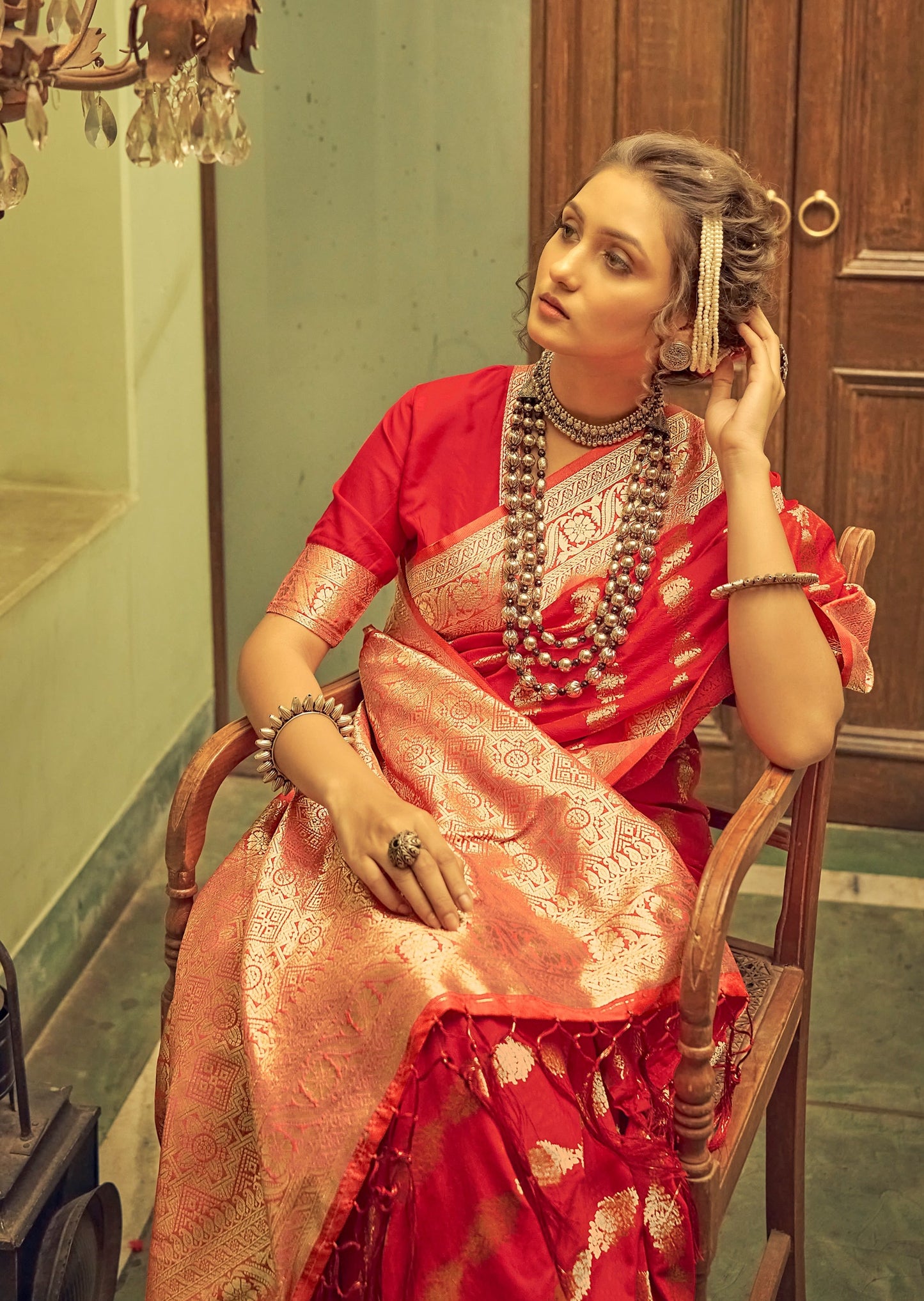 Soft Banarasi Silk Red Saree