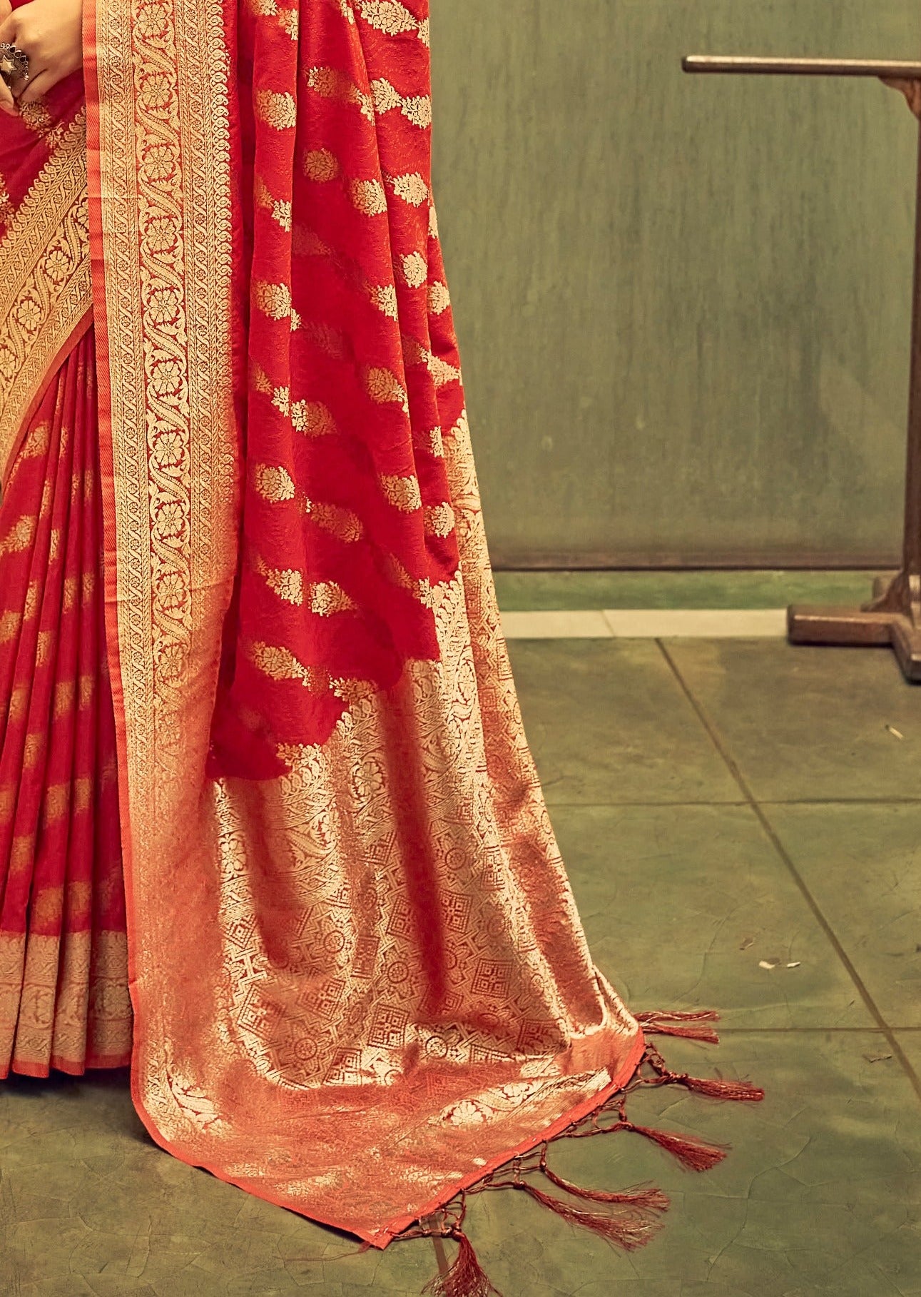 Soft Banarasi Silk Red Saree
