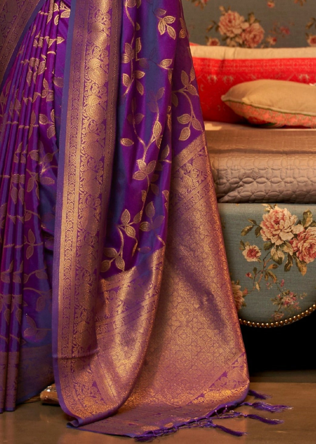 Banarasi Silk Violet Purple Saree