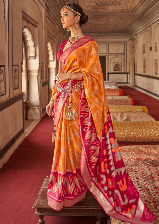 Patola Yellow Ikat Saree