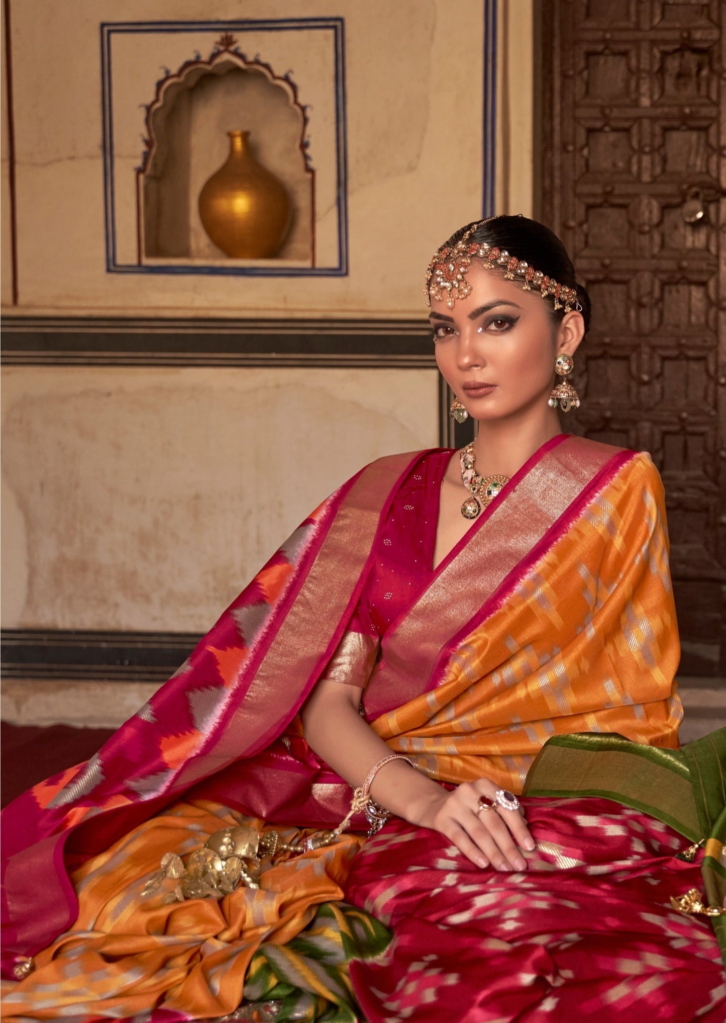 Patola Yellow Ikat Saree