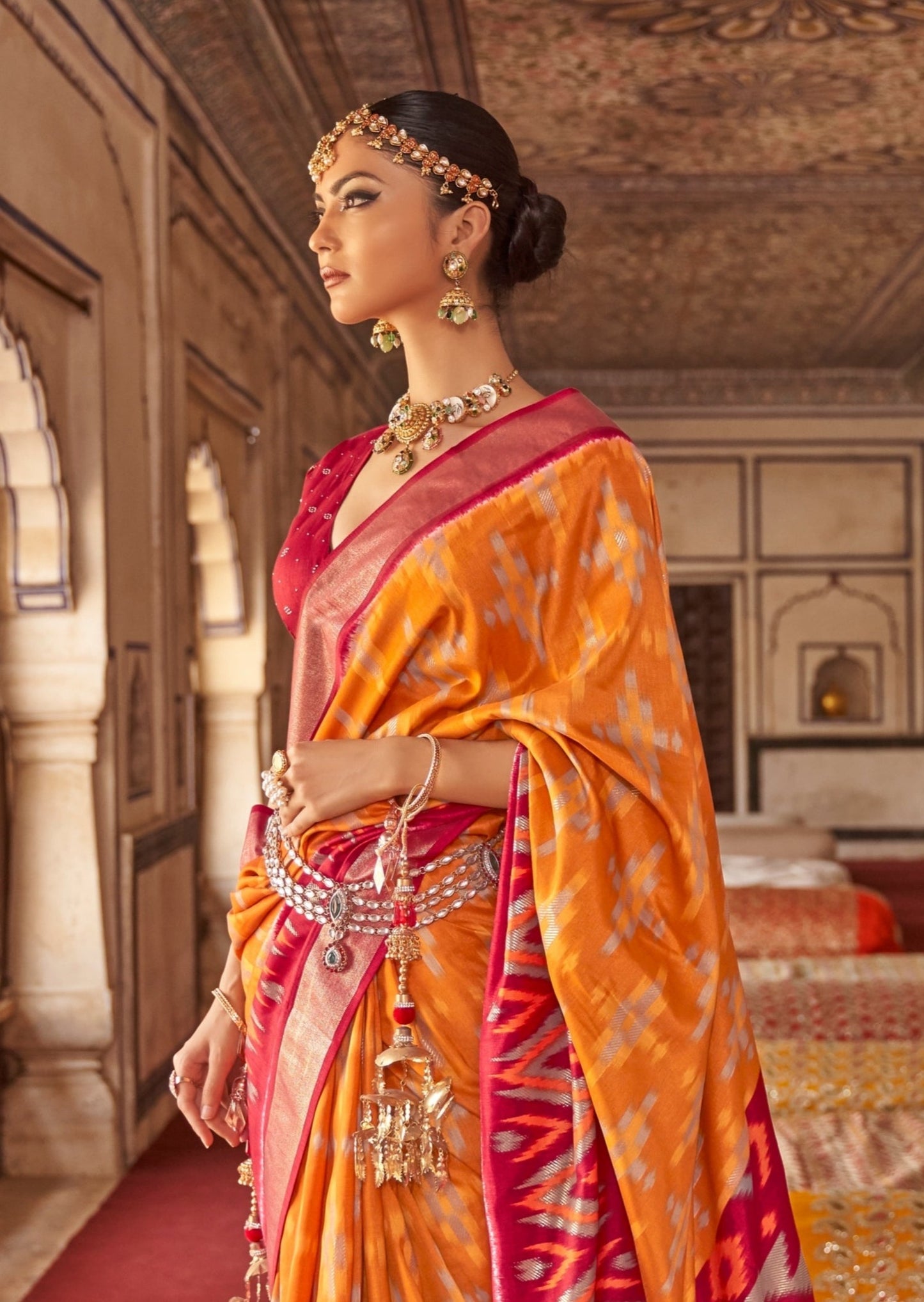 Patola Yellow Ikat Saree