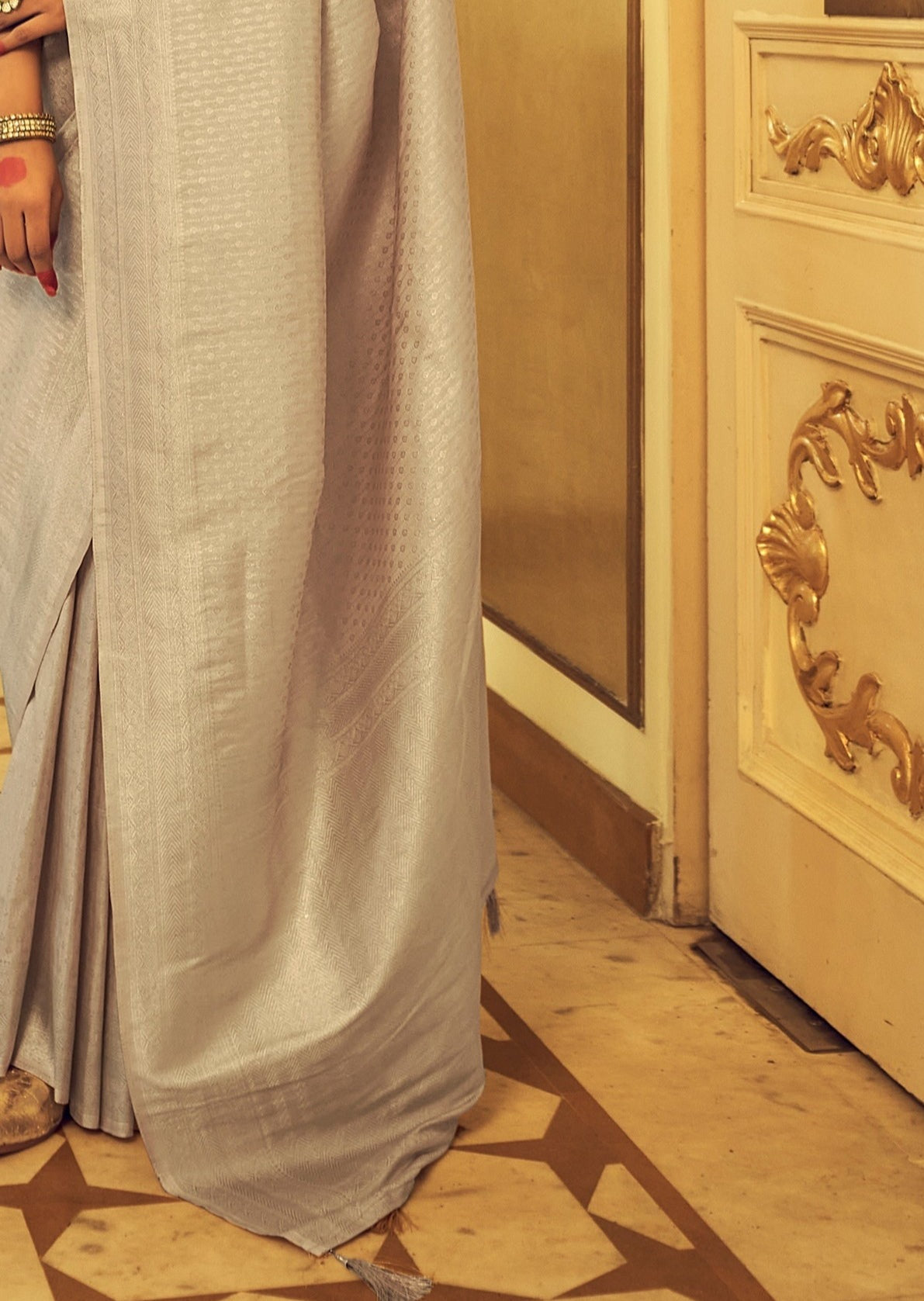 Kanjivaram Silk Beige Saree