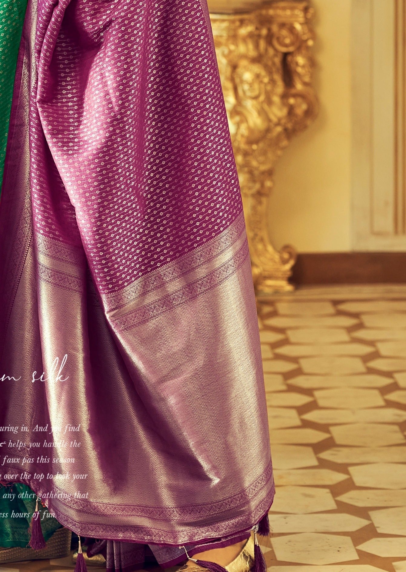 Magenta Pink Kanjivaram Silk Saree