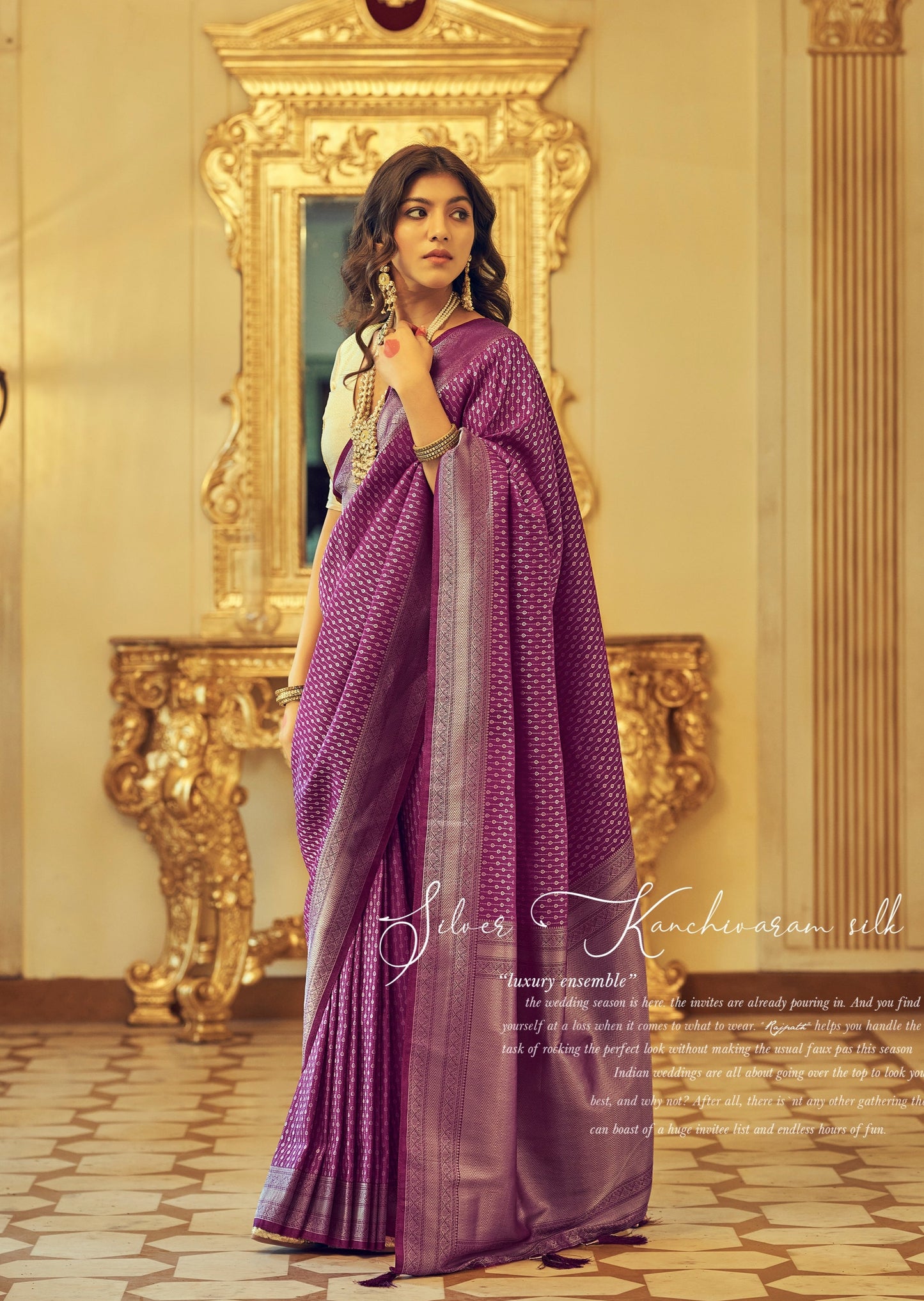 Magenta Pink Kanjivaram Silk Saree