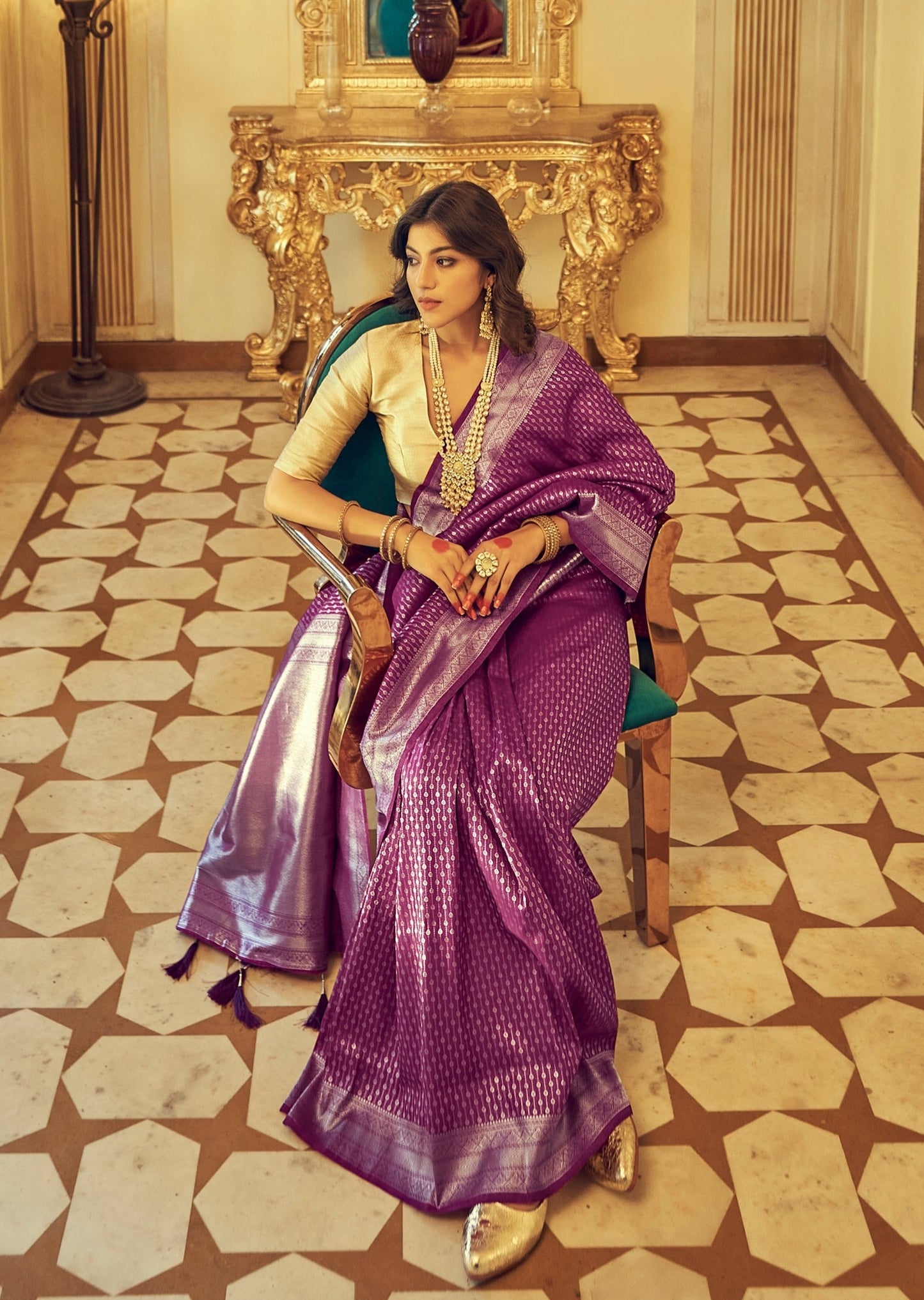 Magenta Pink Kanjivaram Silk Saree