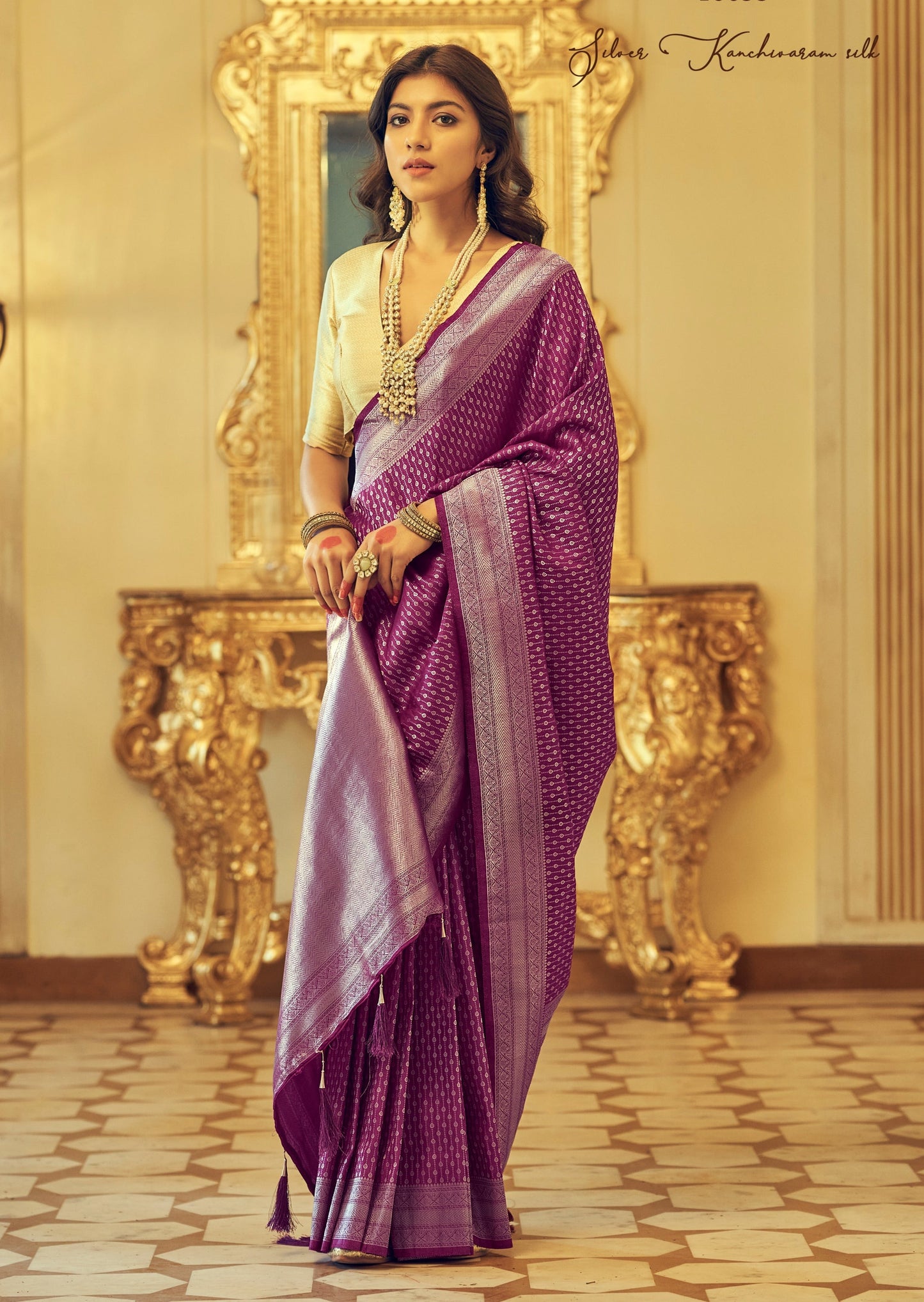 Magenta Pink Kanjivaram Silk Saree
