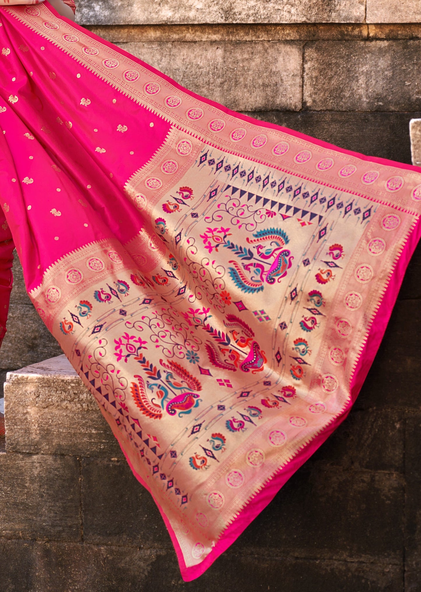 Paithani Silk Candy Pink Saree