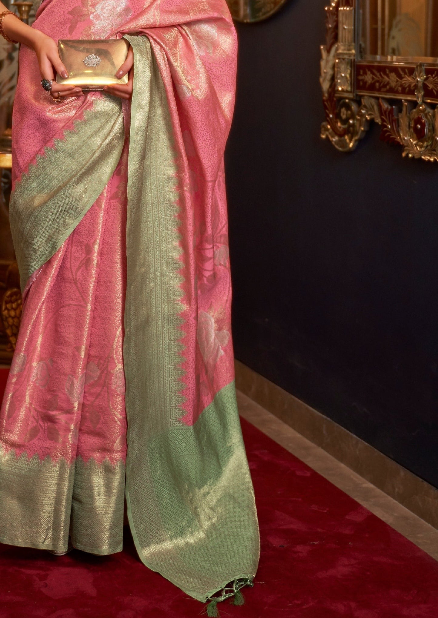 Blush Pink Kanjivaram Silk Saree