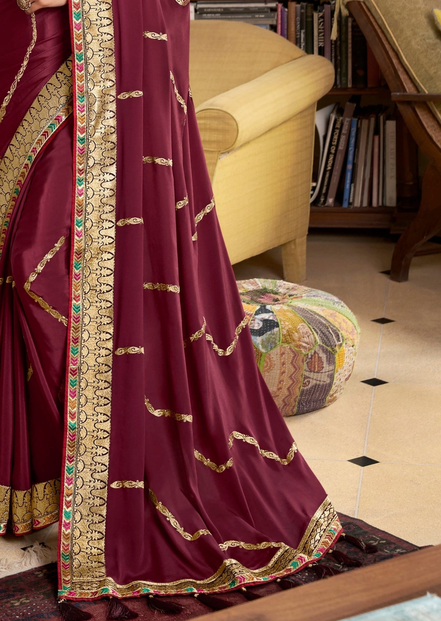 Abira Silk Maroon Red Saree