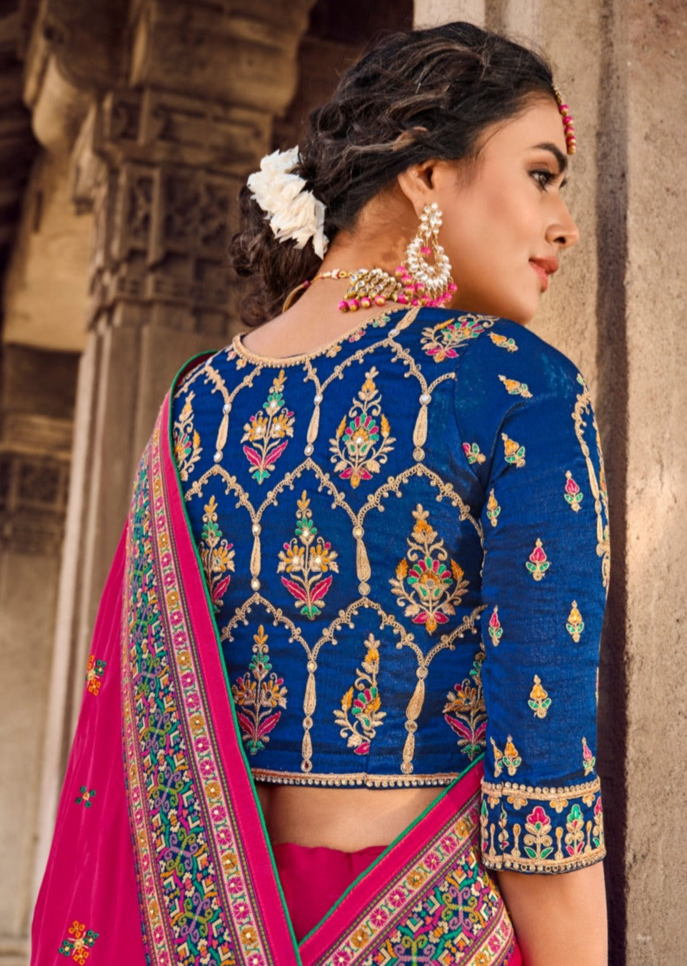Cut Dana Handwork Red Patola Saree