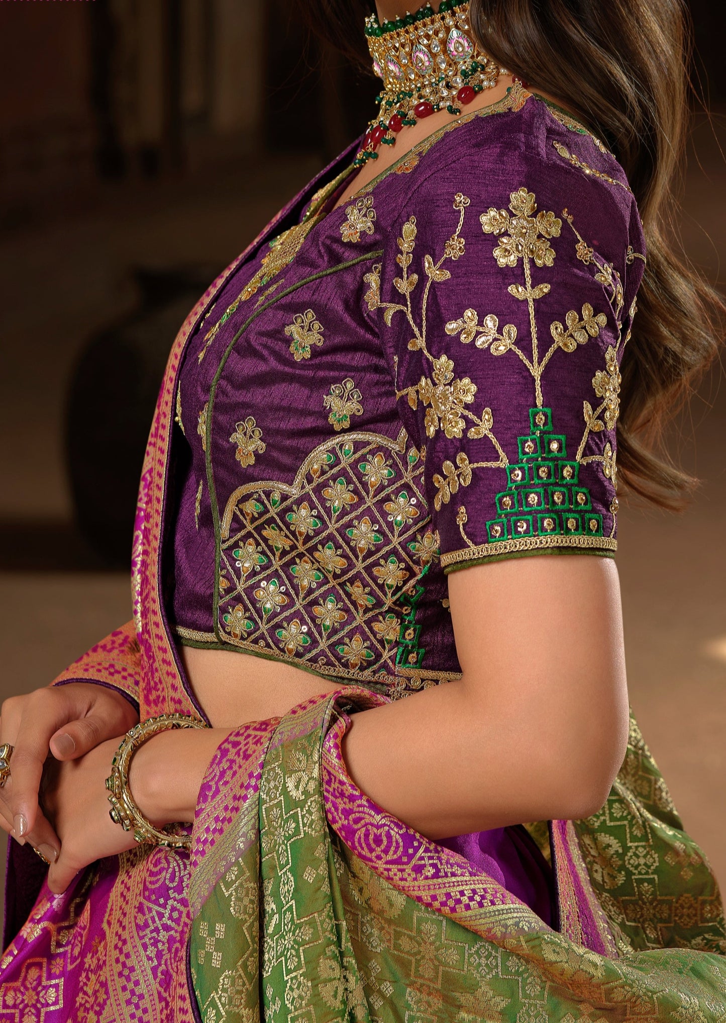 Mehendi Green Zari Woven Banarasi Patola Silk Bridal Saree