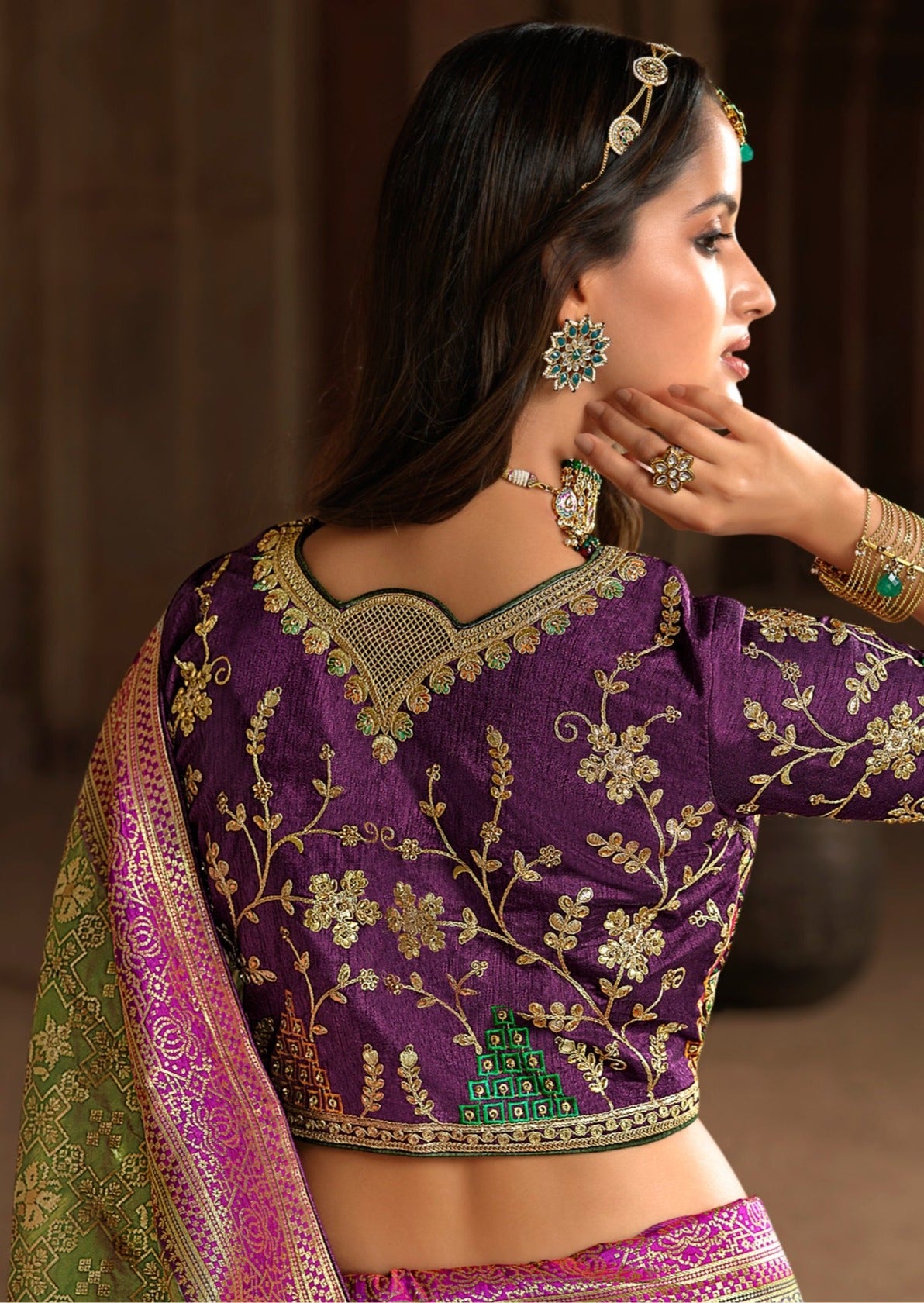 Mehendi Green Zari Woven Banarasi Patola Silk Bridal Saree