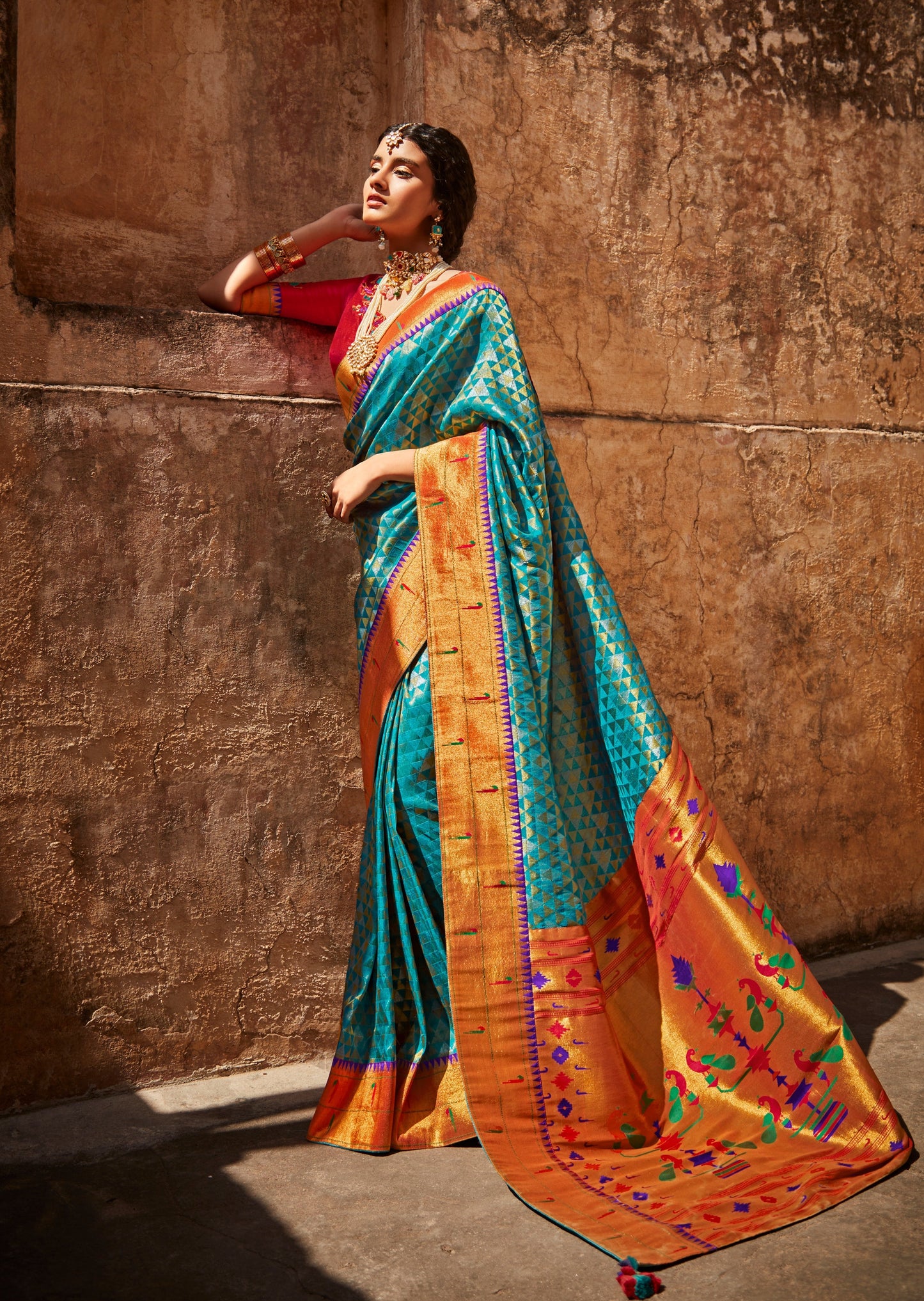 Pure Paithani Silk Blue Saree