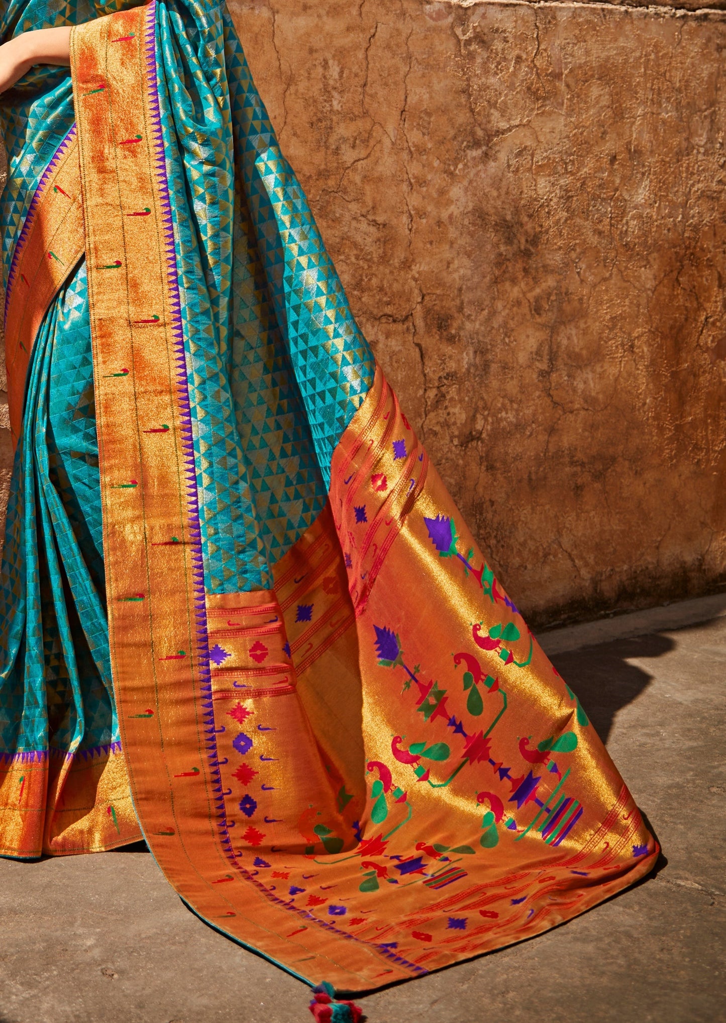 Pure Paithani Silk Blue Saree