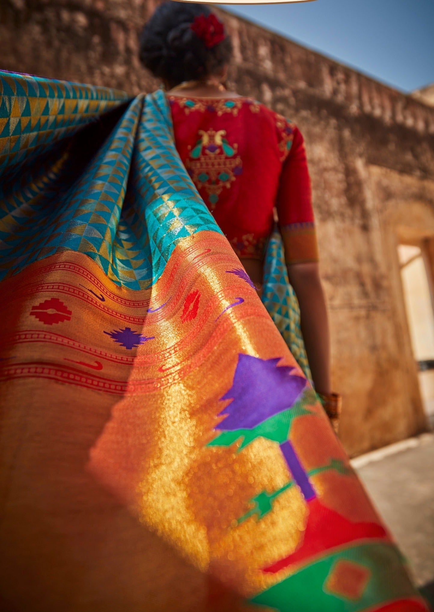 Pure Paithani Silk Blue Saree
