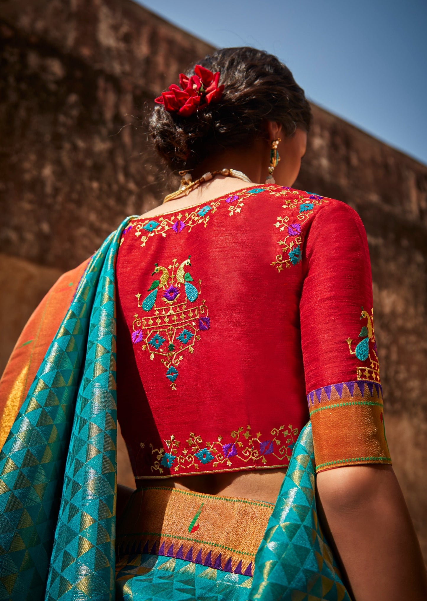 Pure Paithani Silk Blue Saree
