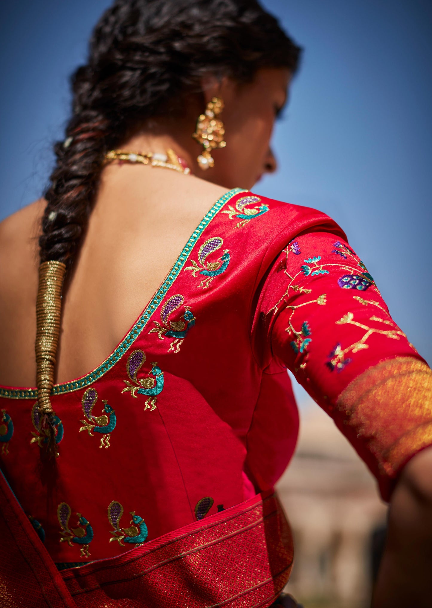 Pure Paithani Silk Shimmer Blue Saree