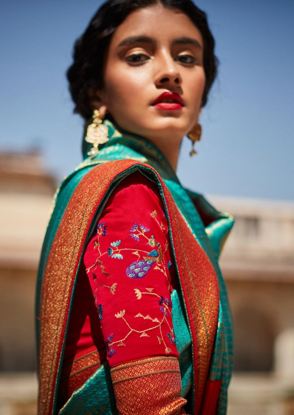 Pure Paithani Silk Shimmer Blue Saree