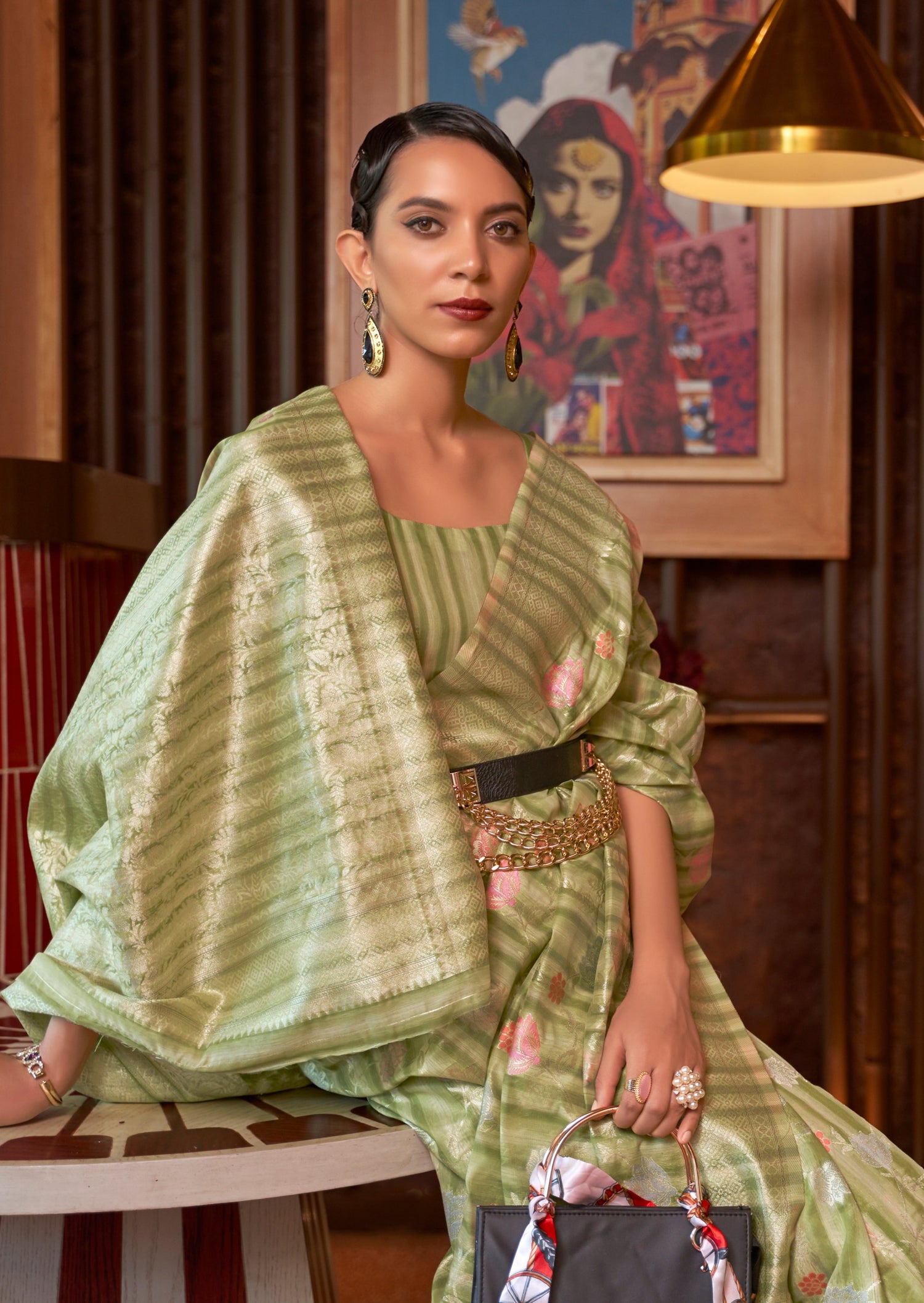 Pure linen saree online