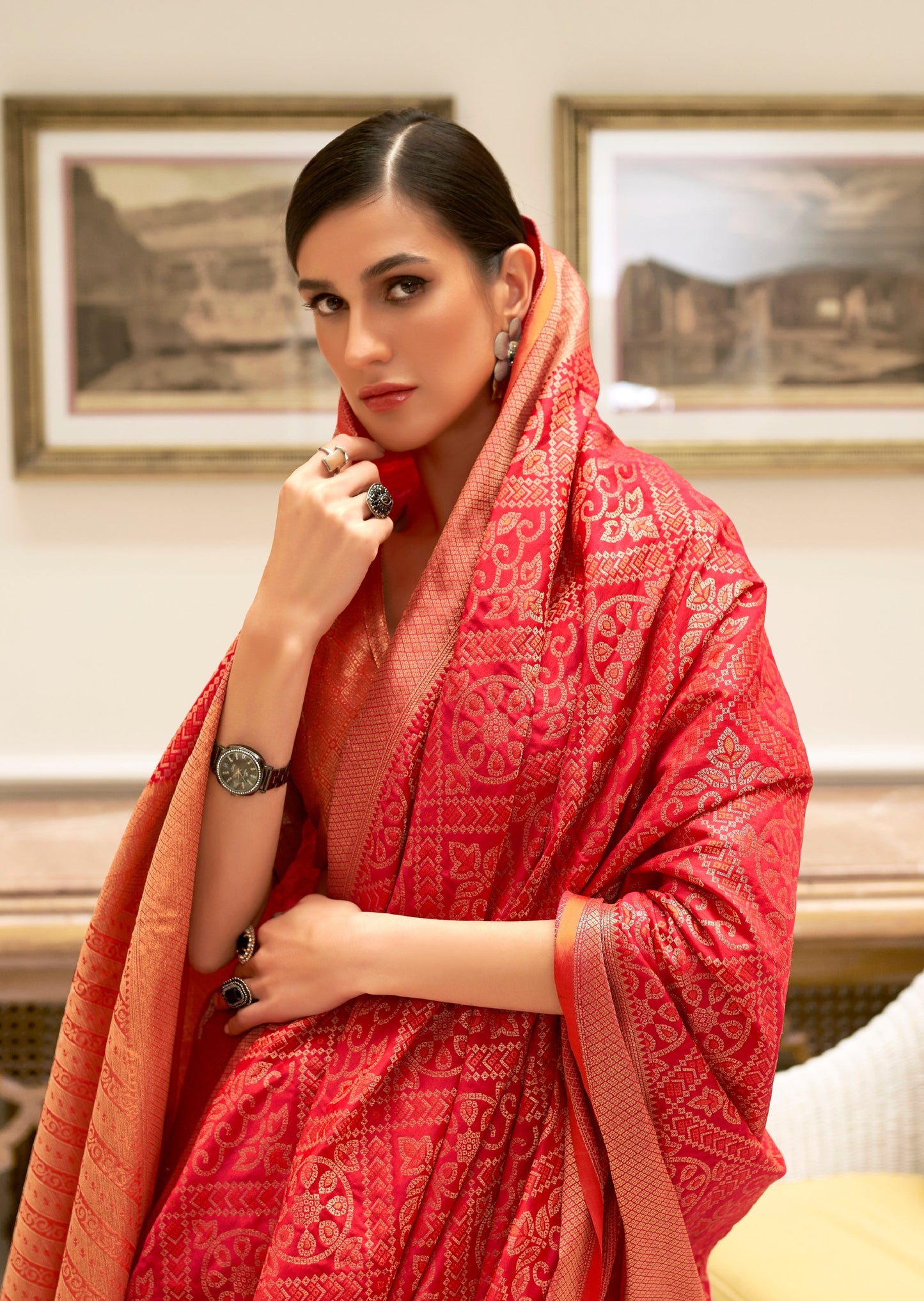 Red Bridal Patola Silk Saree