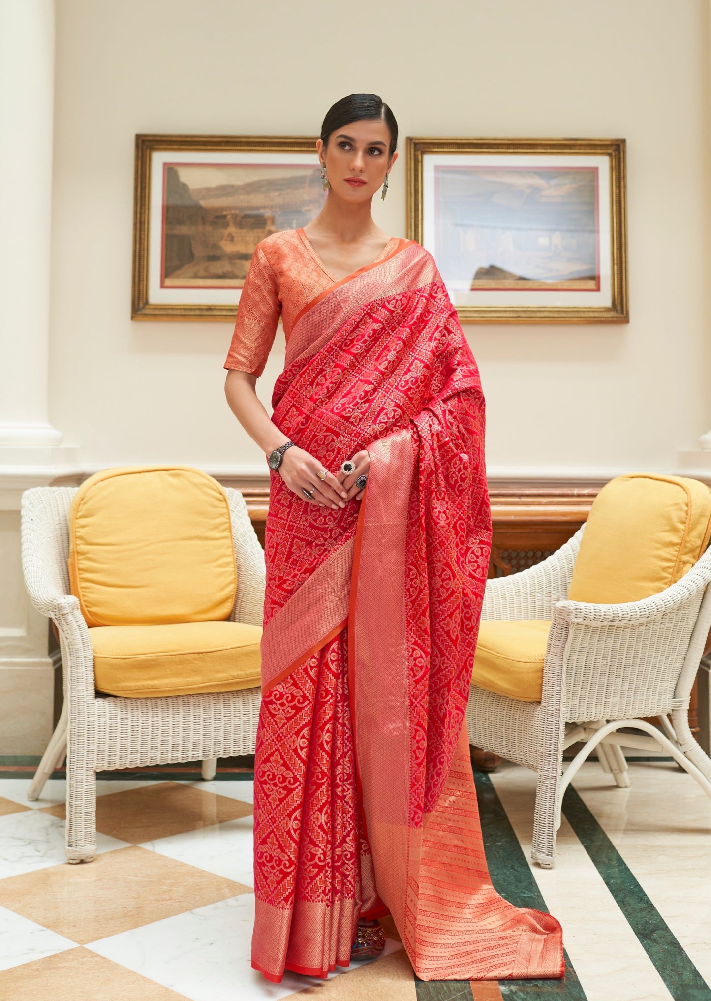 Traditional banarasi patola silk saree online.