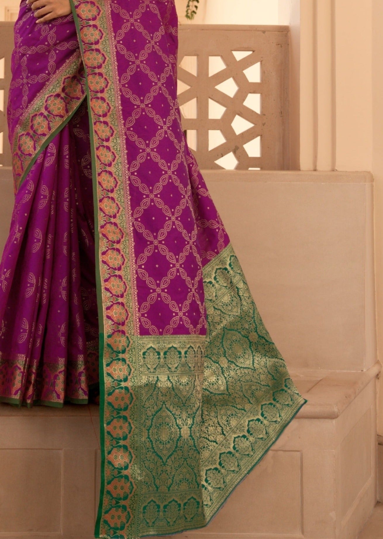 Banarasi Silk Magenta Pink Saree