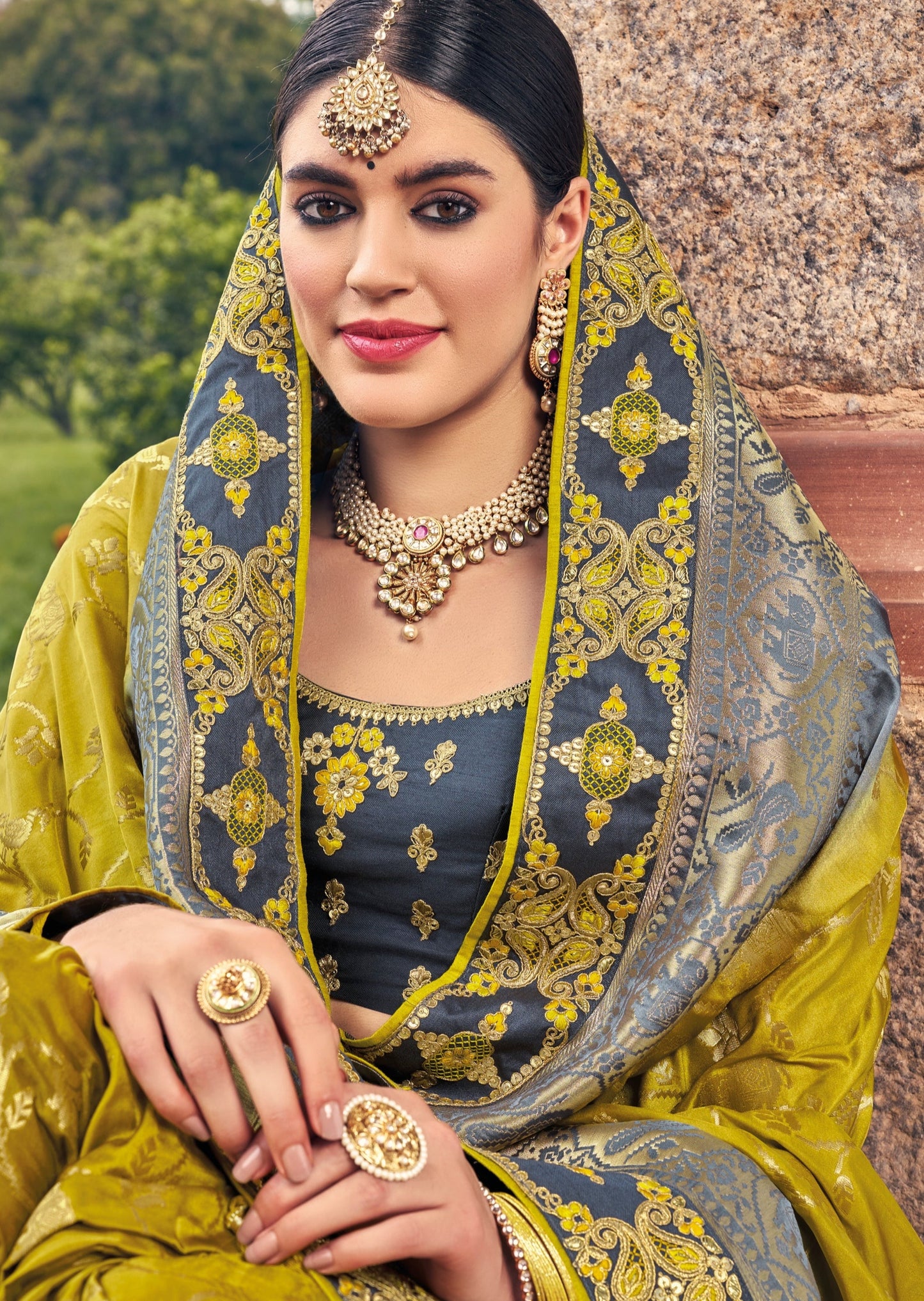 Handwork Banarasi Silk Yellow Zari Saree