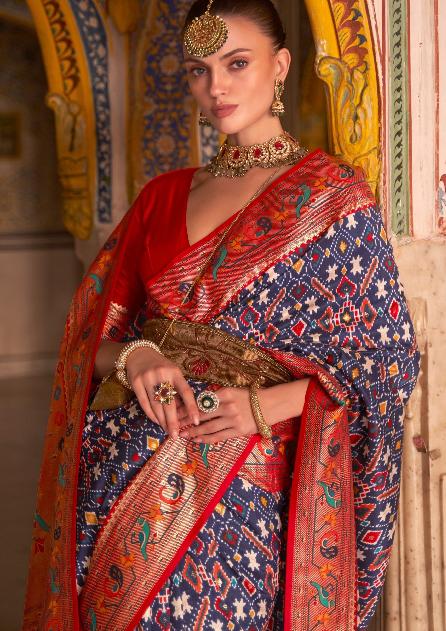 Double ikkat (ikat) patola designer sarees online.