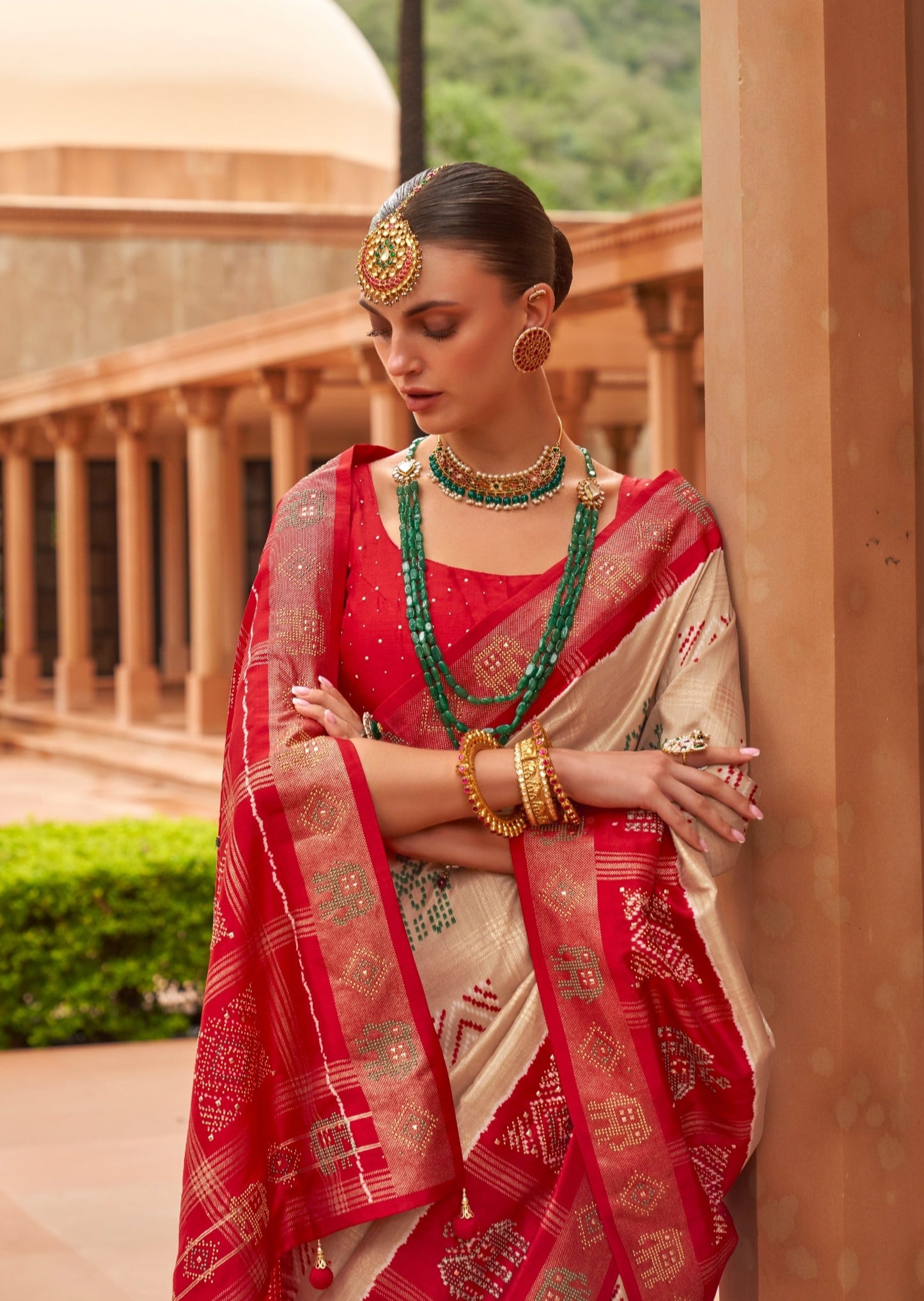 Zari checks Patola saree