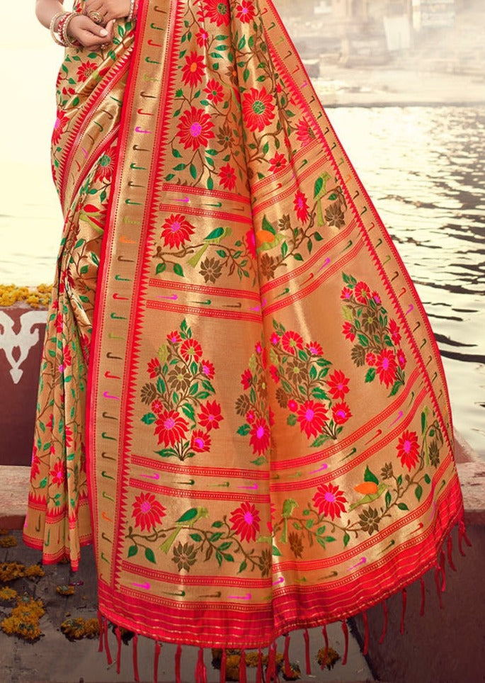 Pure Paithani Silk Zari Bridal Saree (Pre-order)