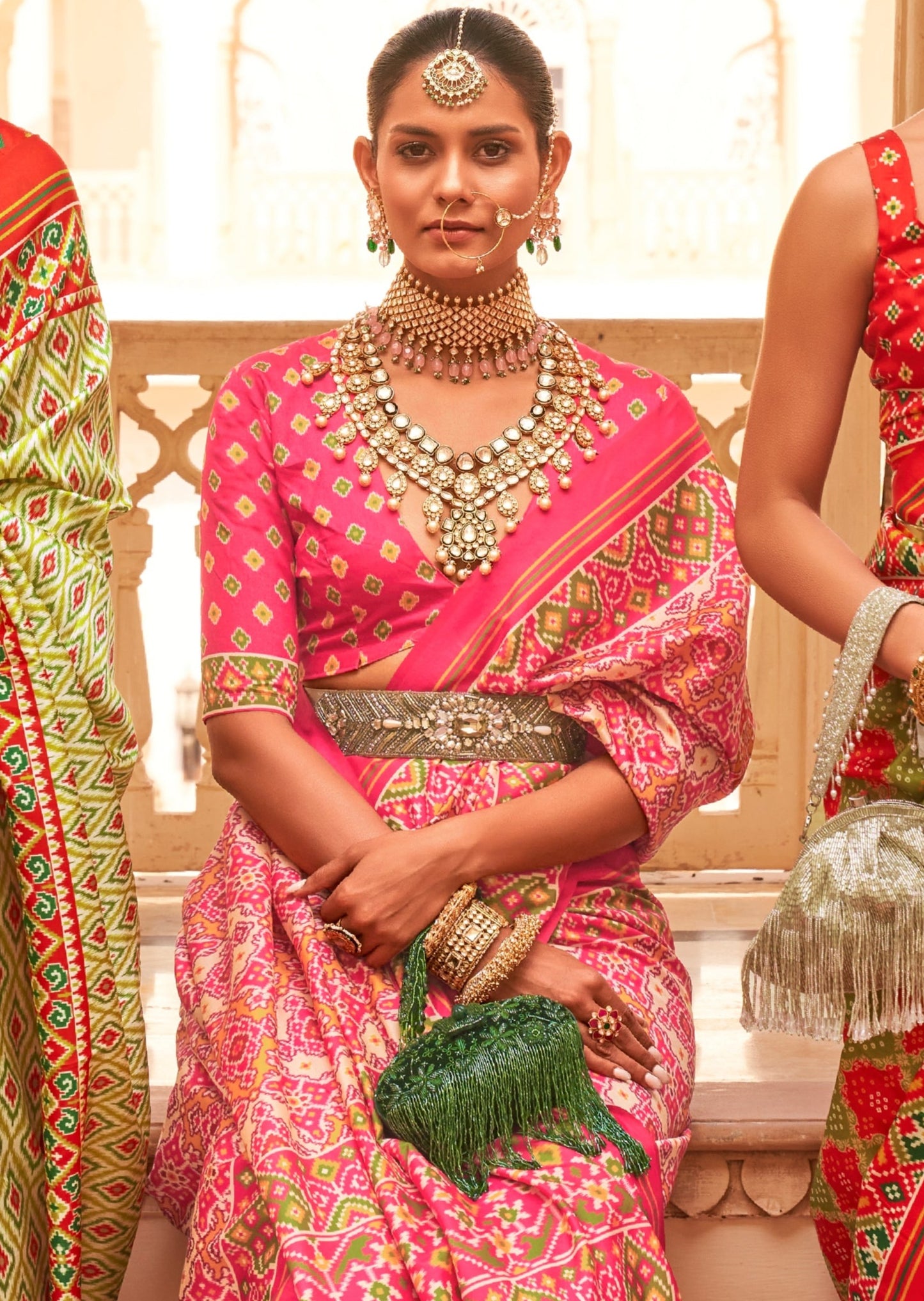 Pink Patola Silk Saree