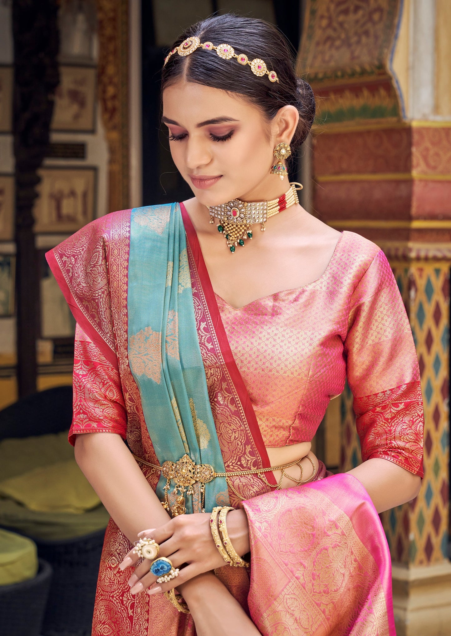 Pure Banarasi Handloom Blue Tissue Silk Saree