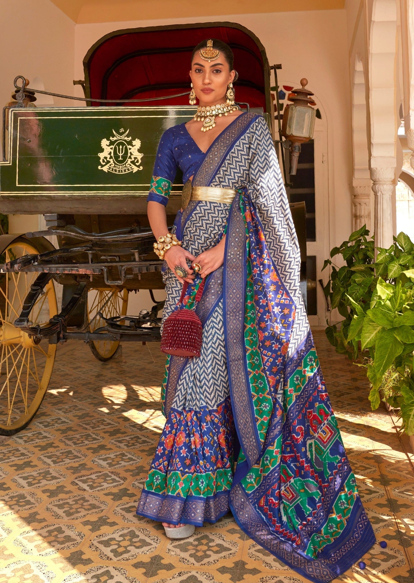 Blue Patola Silk saree online