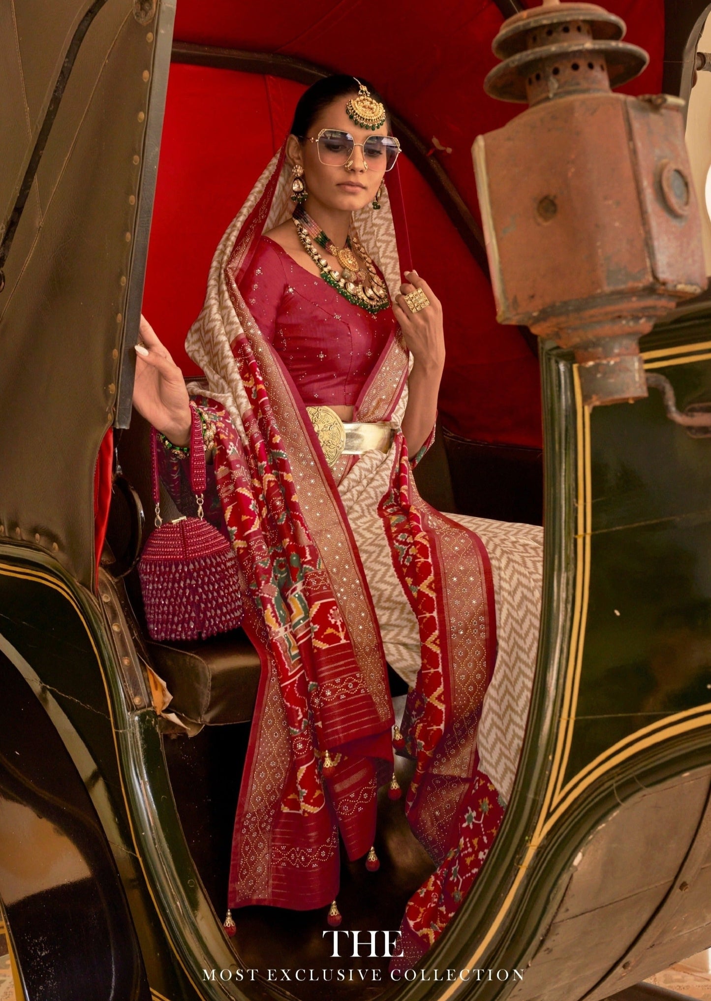 Handwork Patola Silk Maroon Saree