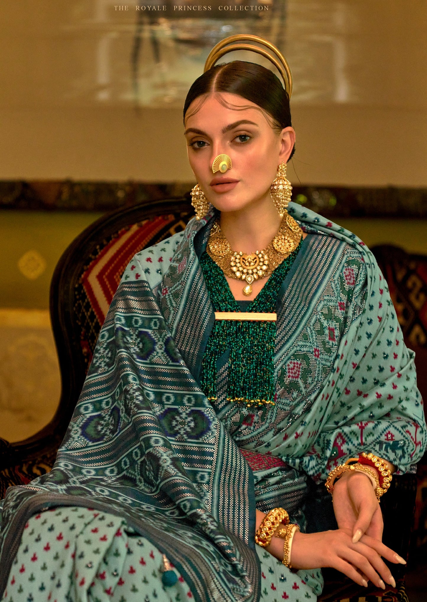 Mint Green Patola Silk Saree