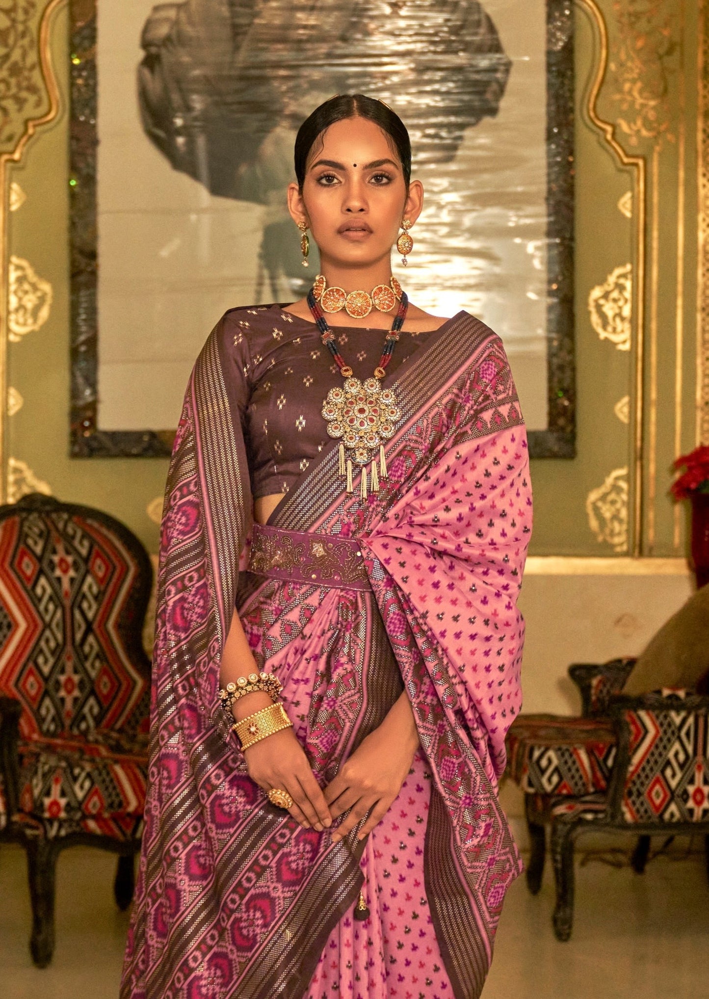 Pink Patola Saree