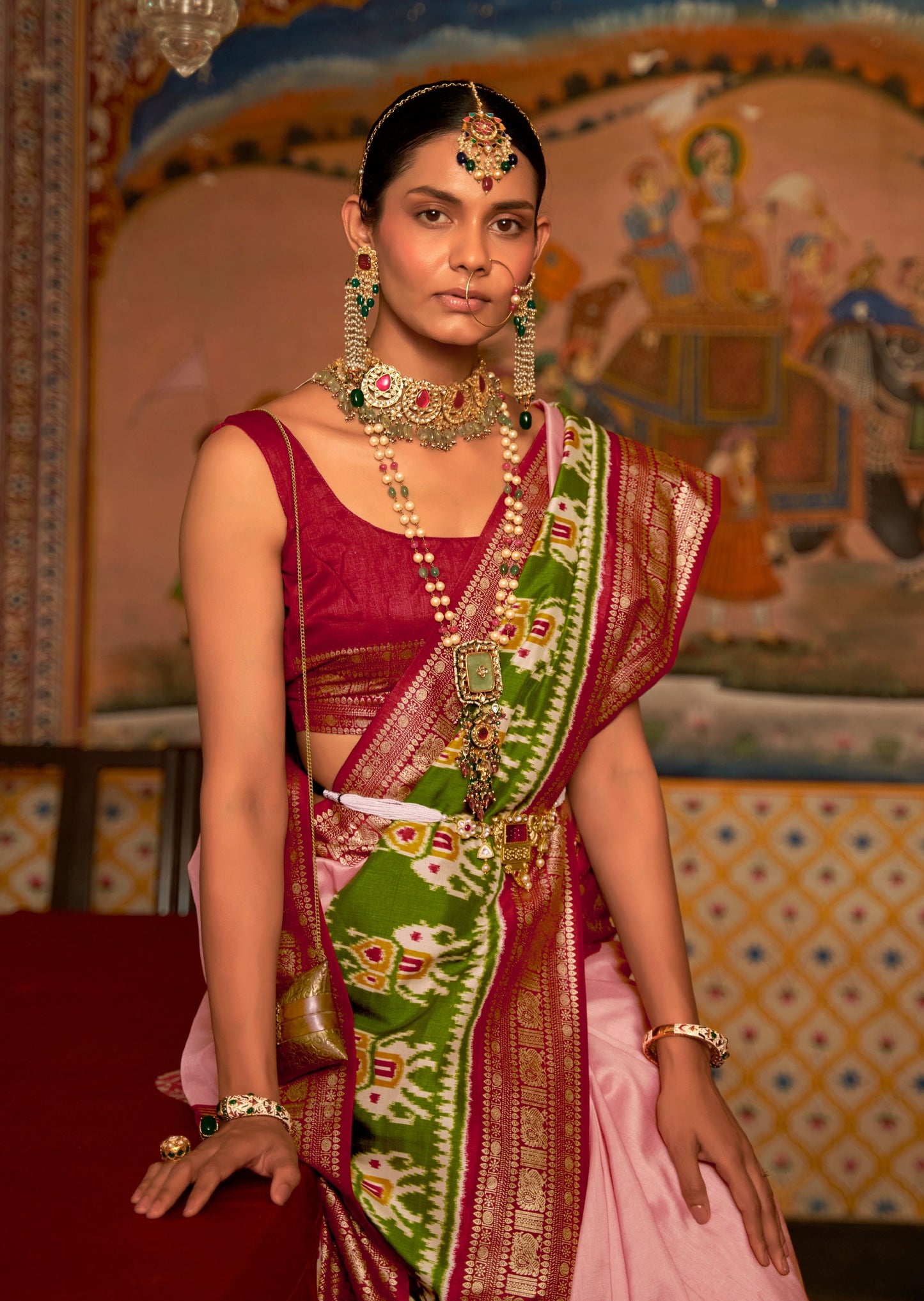 Peach Patola Saree