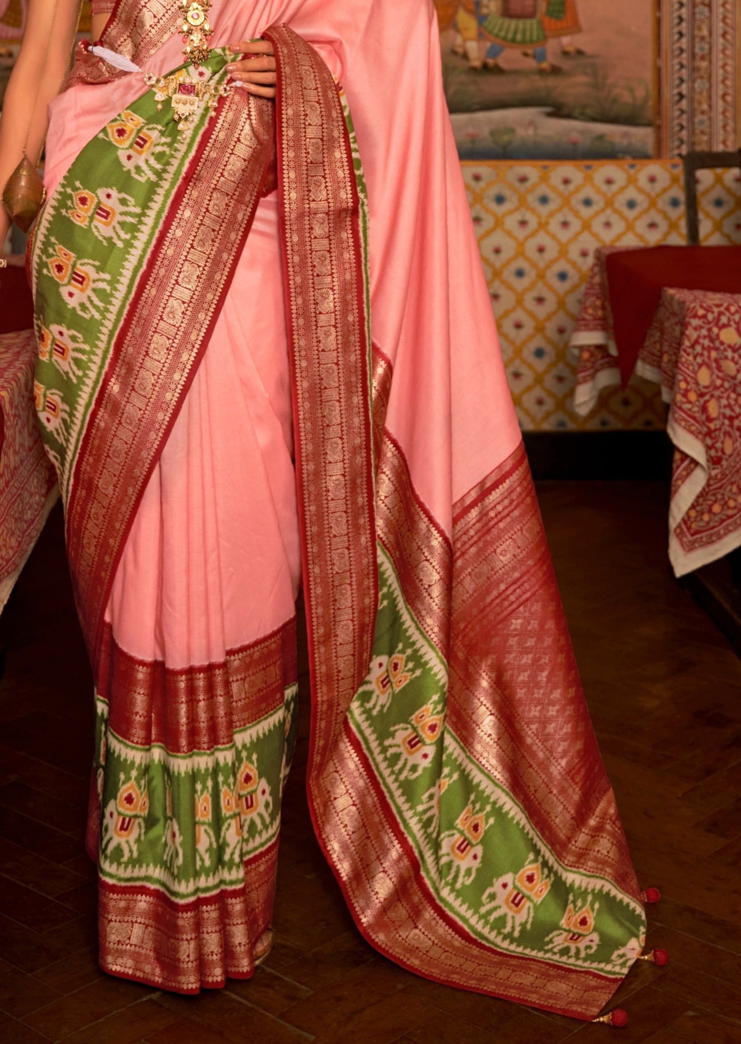 Peach Patola Saree