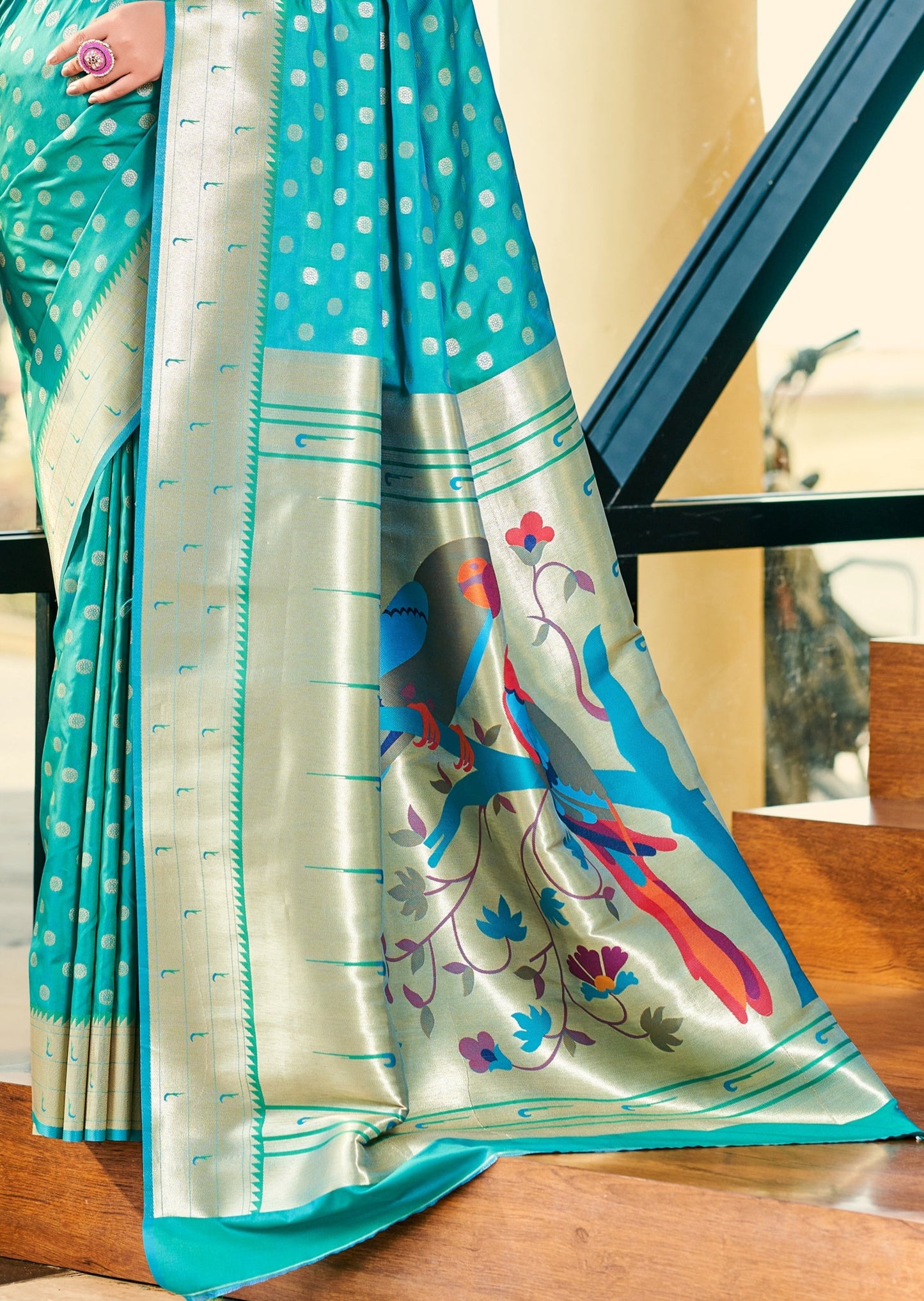 Green Paithani Silk Handwoven Saree